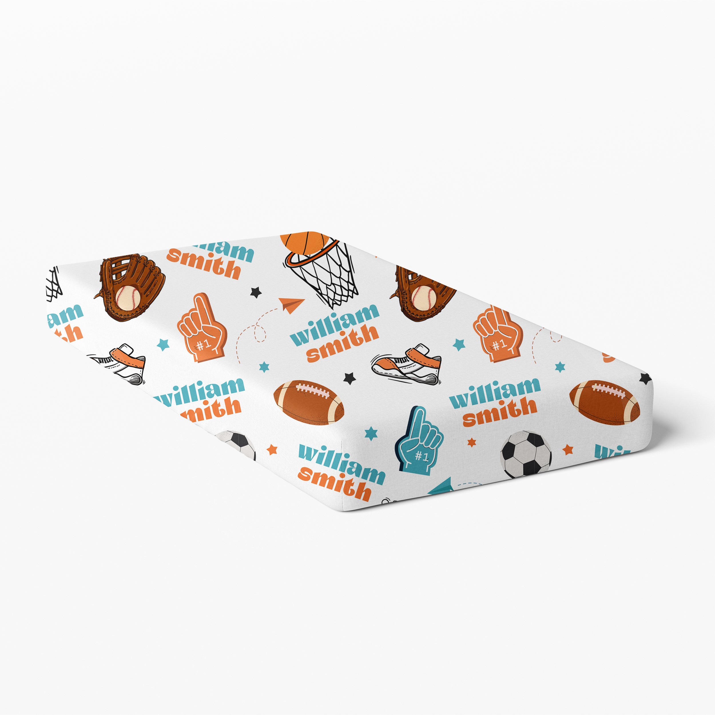 Personalized Crib Sheet in Half Time