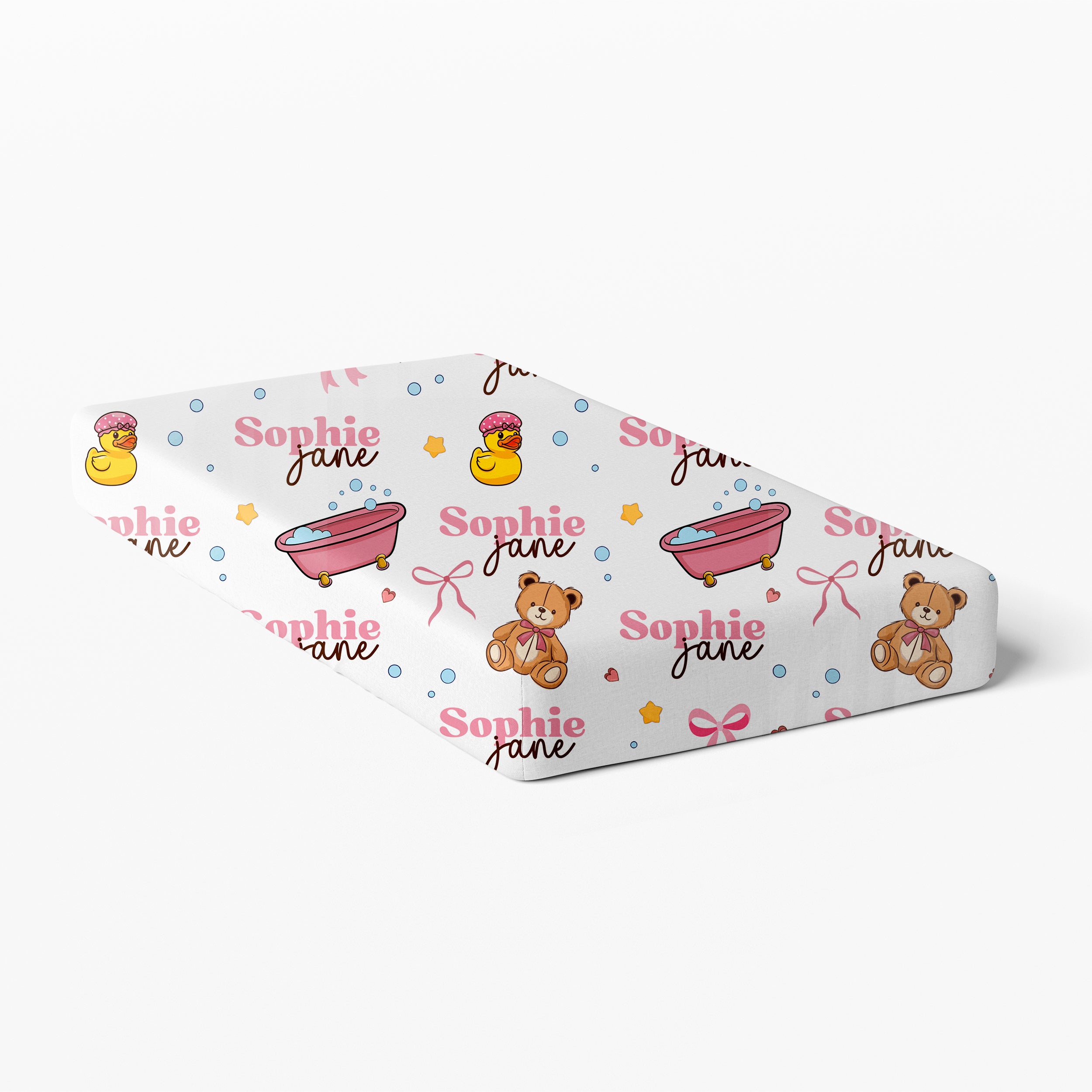 Personalized Crib Sheet in Bathtime Besties