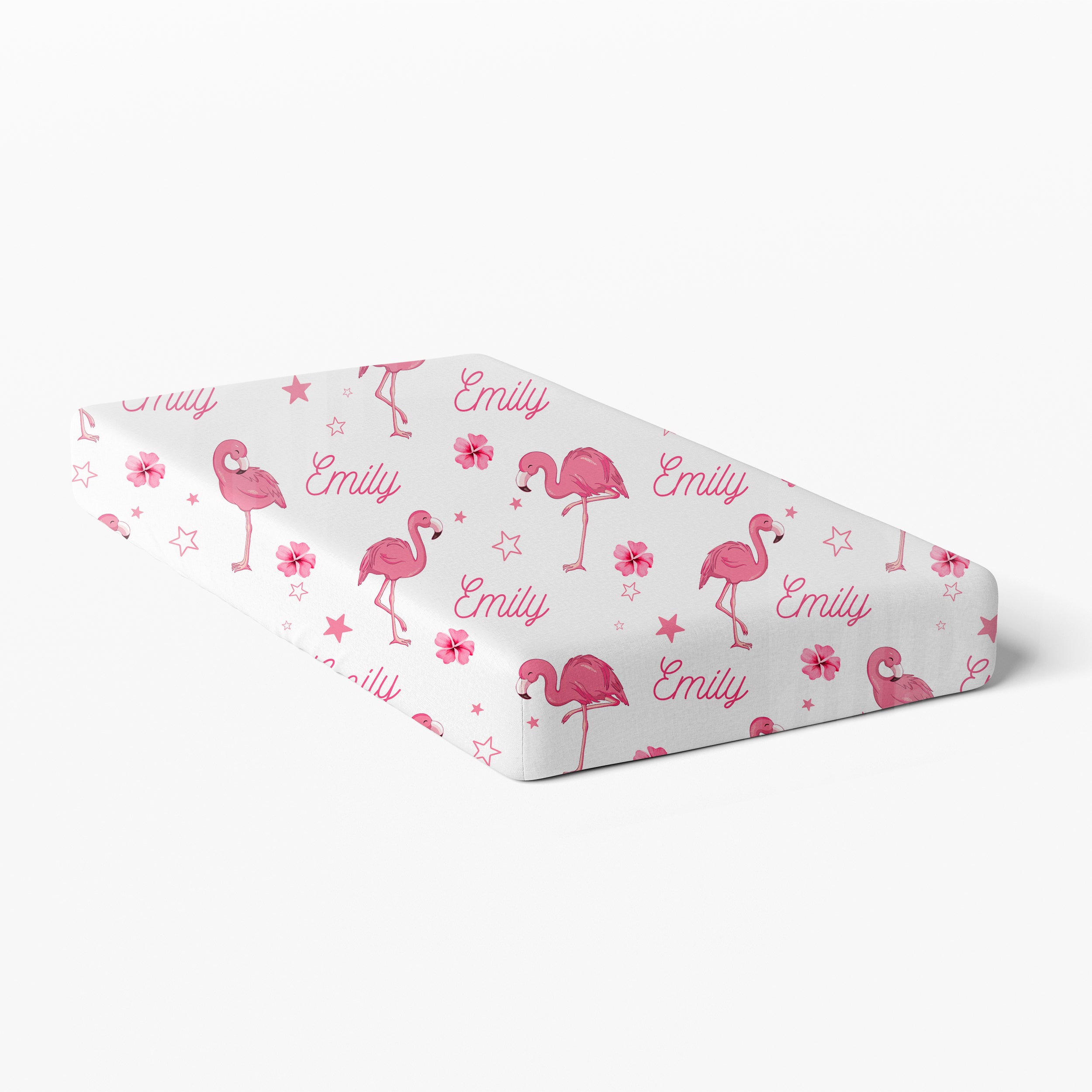 Personalized Crib Sheet in Flamingo