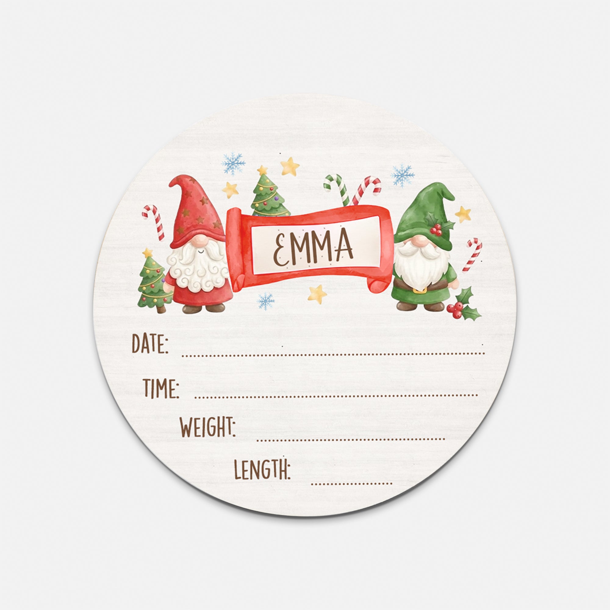 Christmas Gnomes Personalized Wood Sign