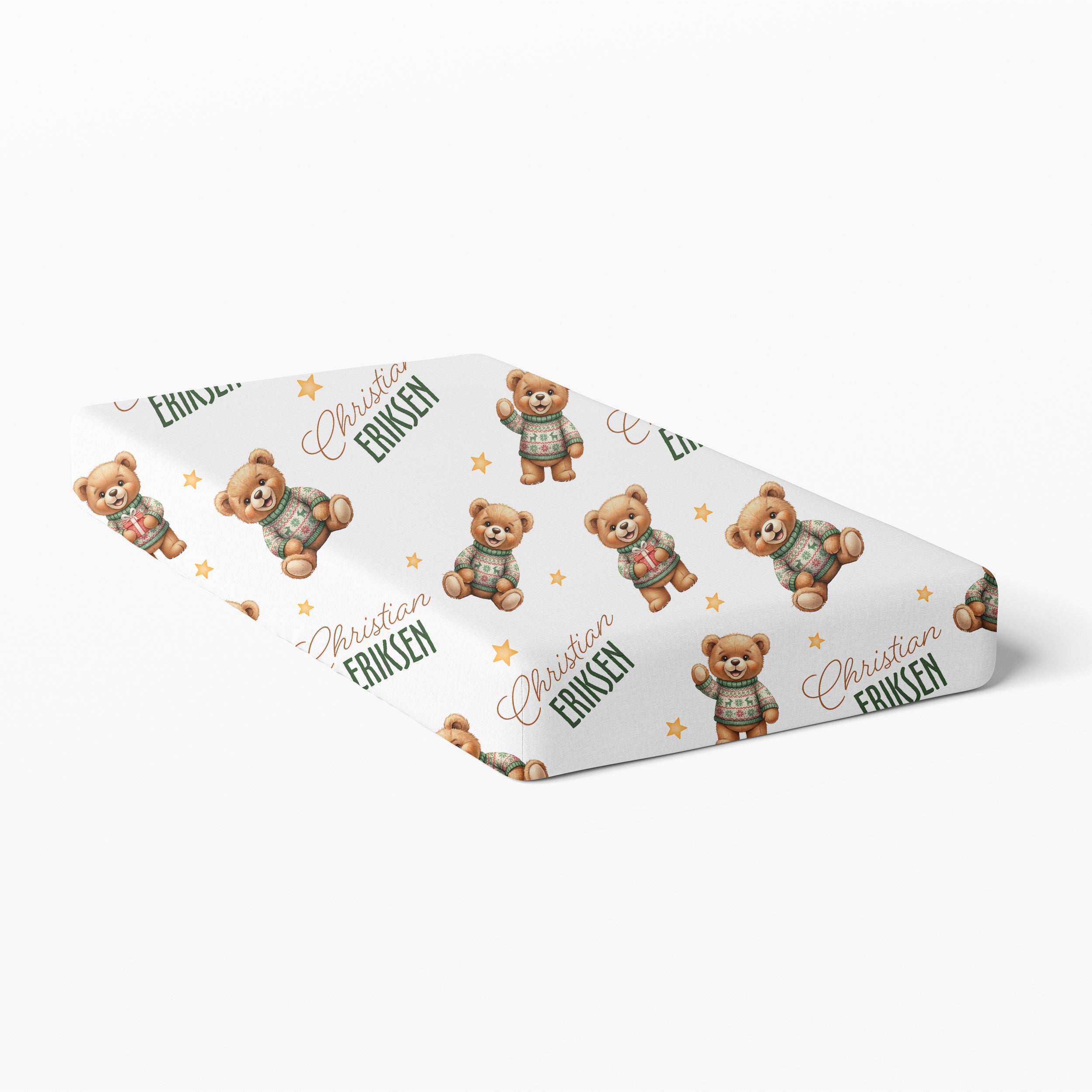 Personalized Crib Sheet in Cozy Bear