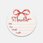Birth Stats Sign in Coquette Ribbon