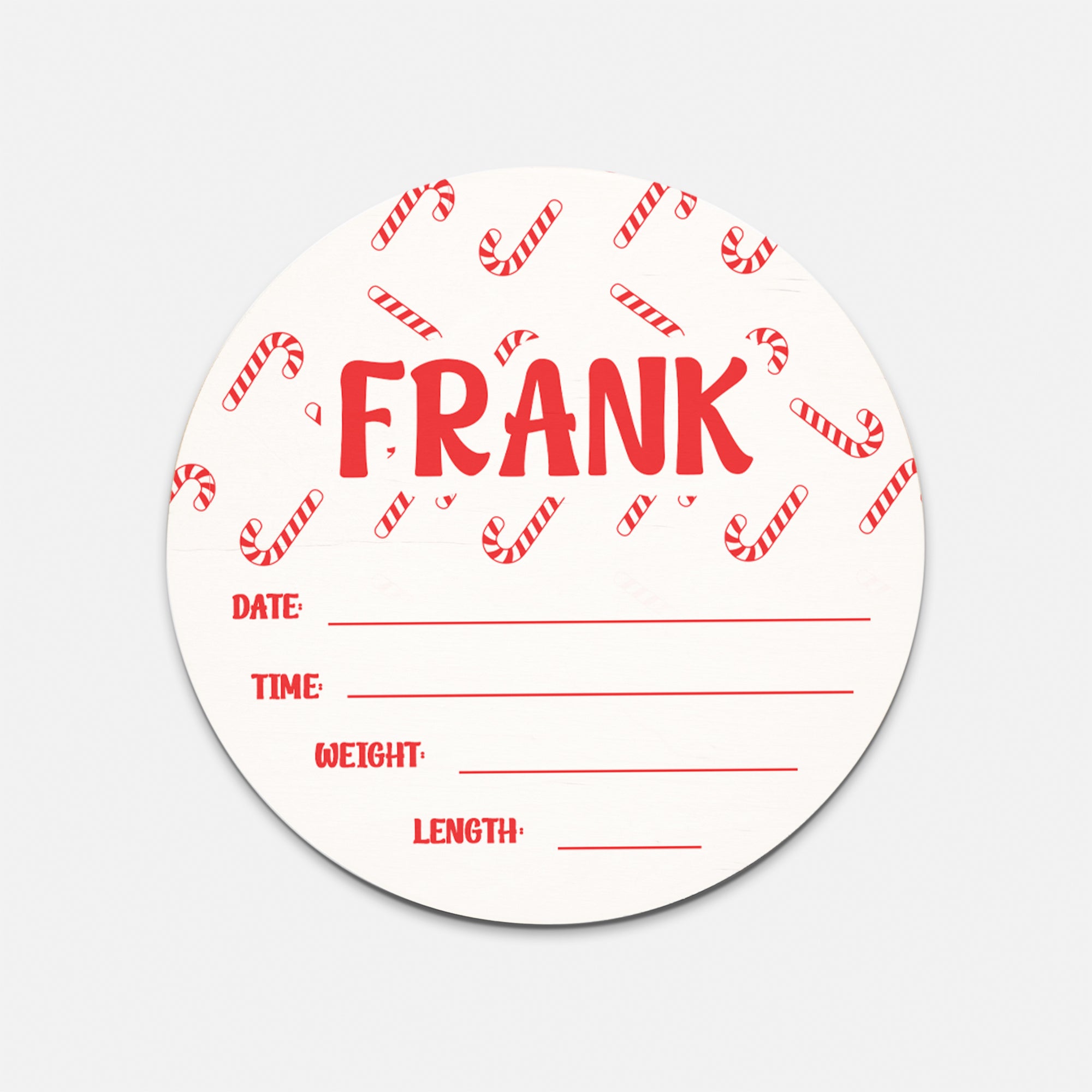 Candy Cane Personalized Wood Sign