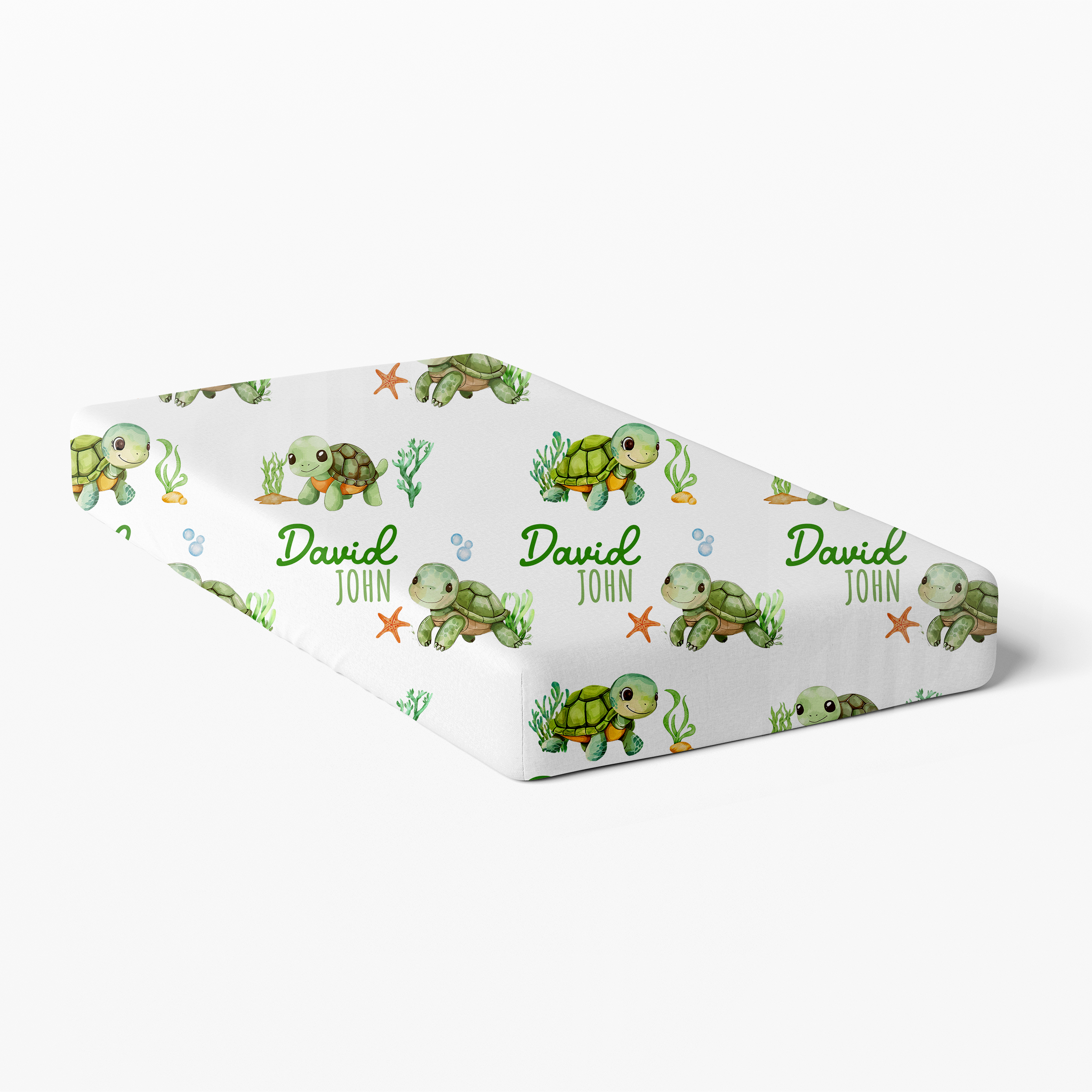 Personalized Crib Sheet in Sea Turtle