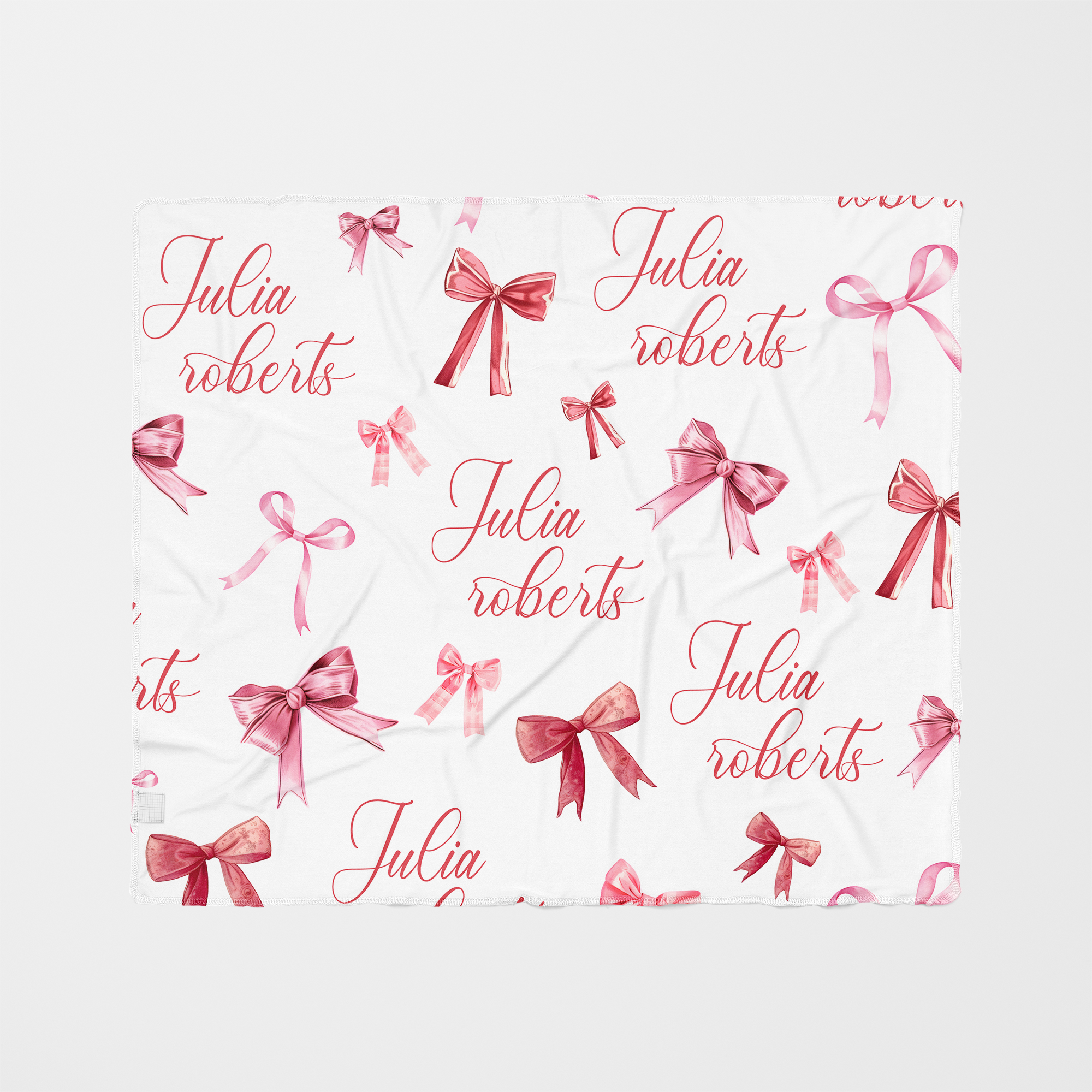 Personalized Swaddle in White Coquette Bow