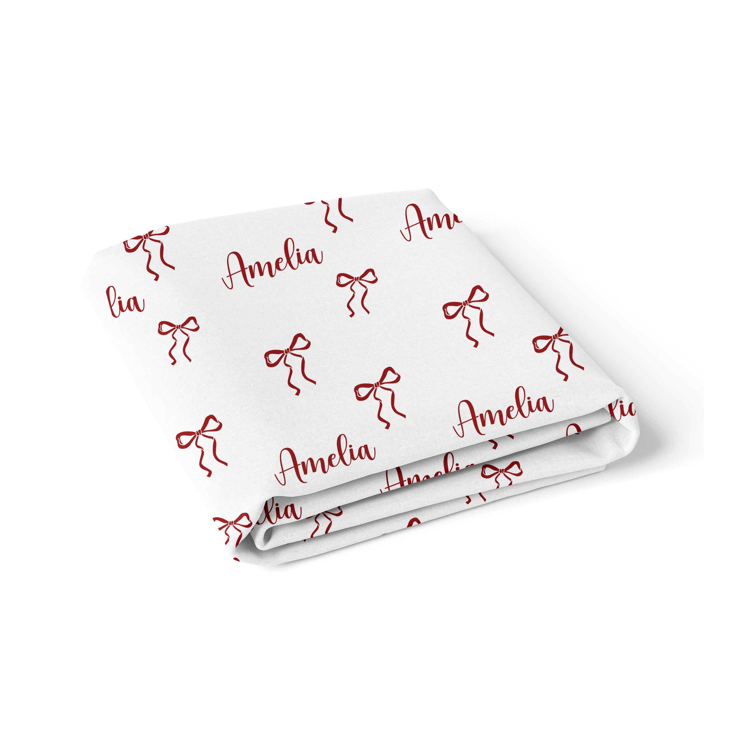 Personalized Crib Sheet in Coquette Ribbon