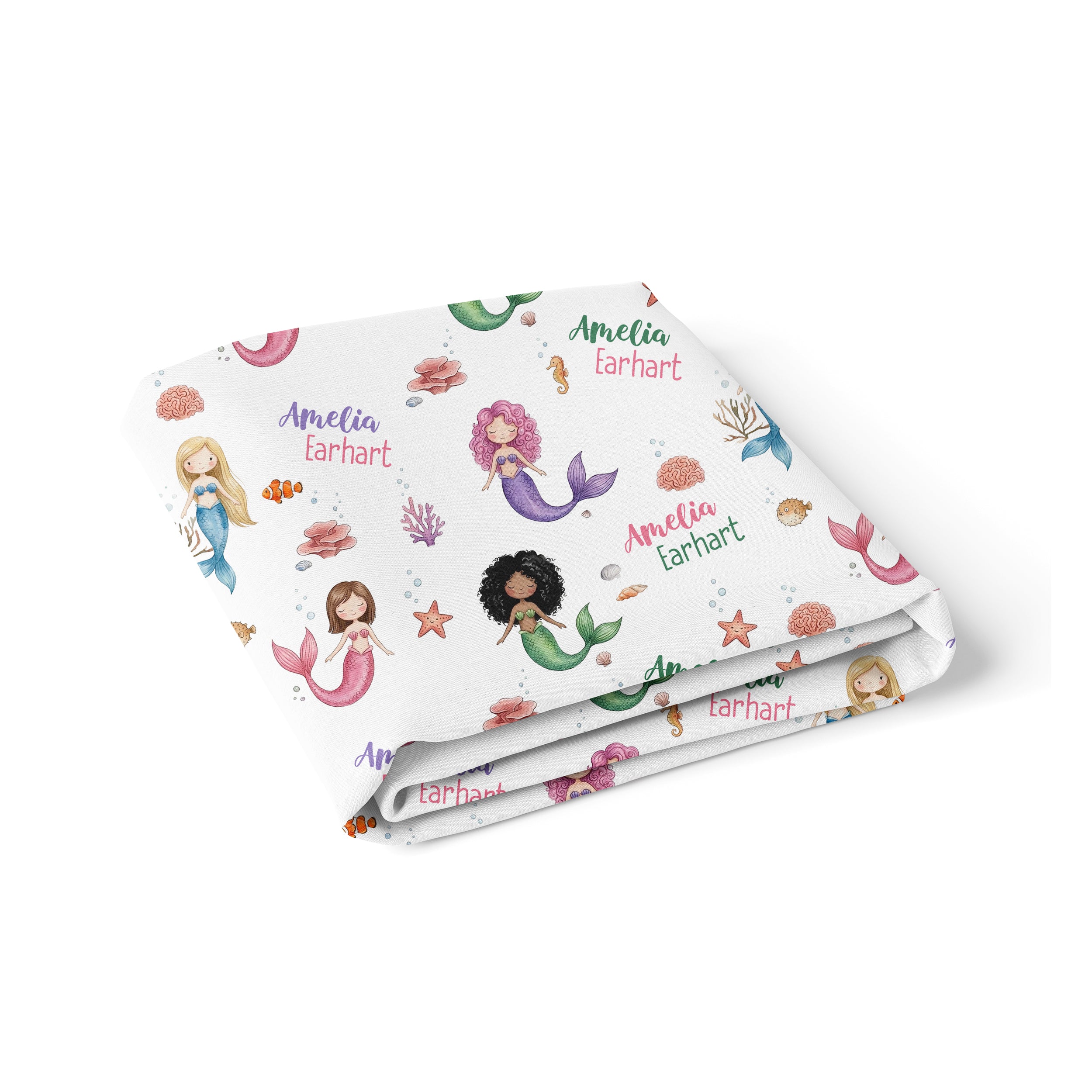 Personalized Crib Sheet in Little Mermaid