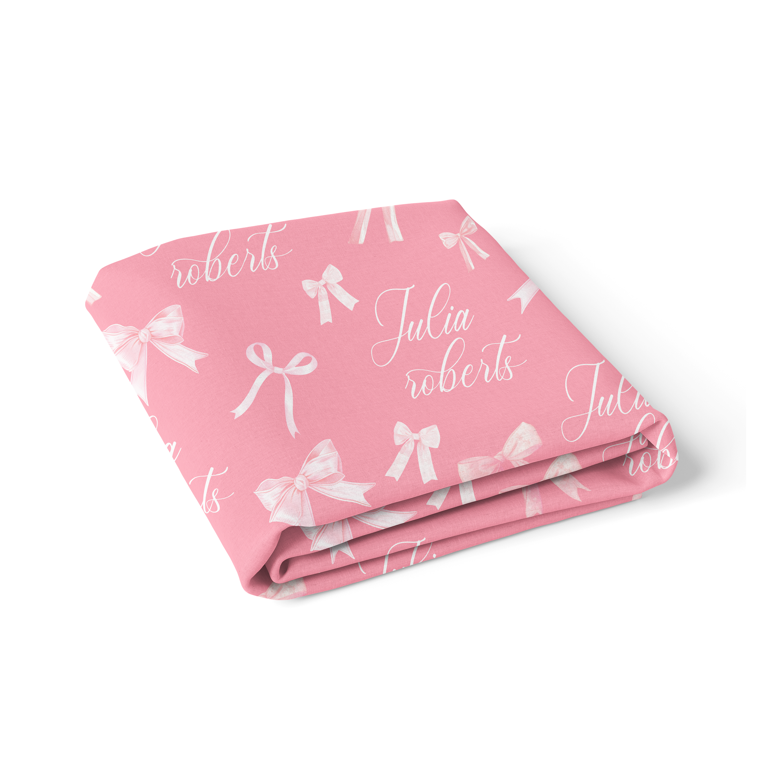 Personalized Crib Sheet in Pink Coquette Bow