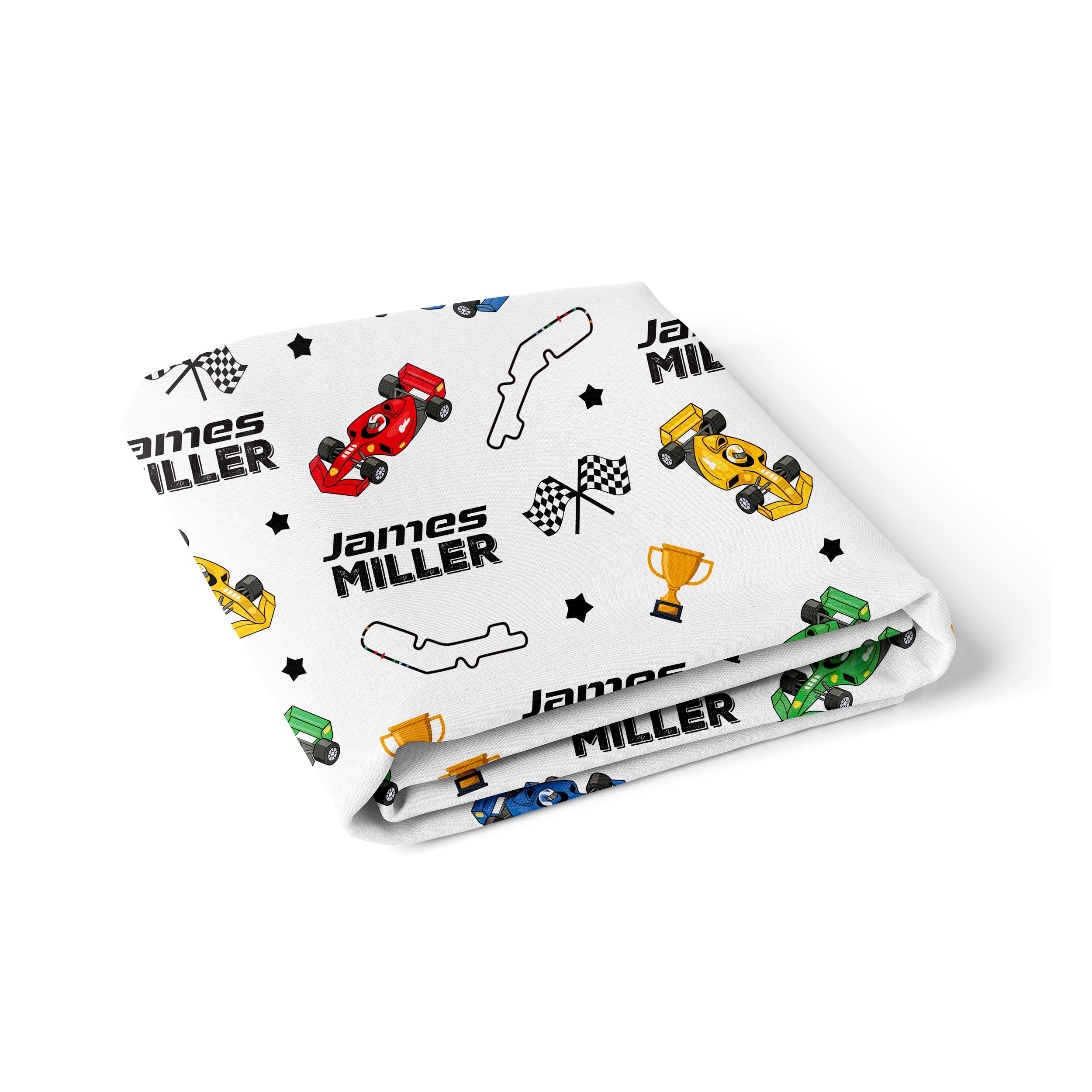 Personalized Crib Sheet in Pit Crew