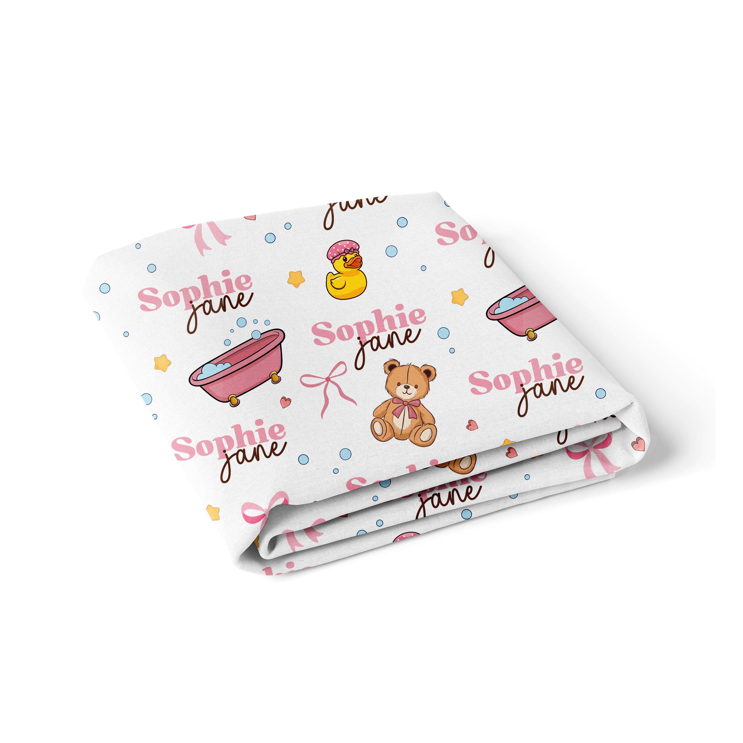 Personalized Crib Sheet in Bathtime Besties