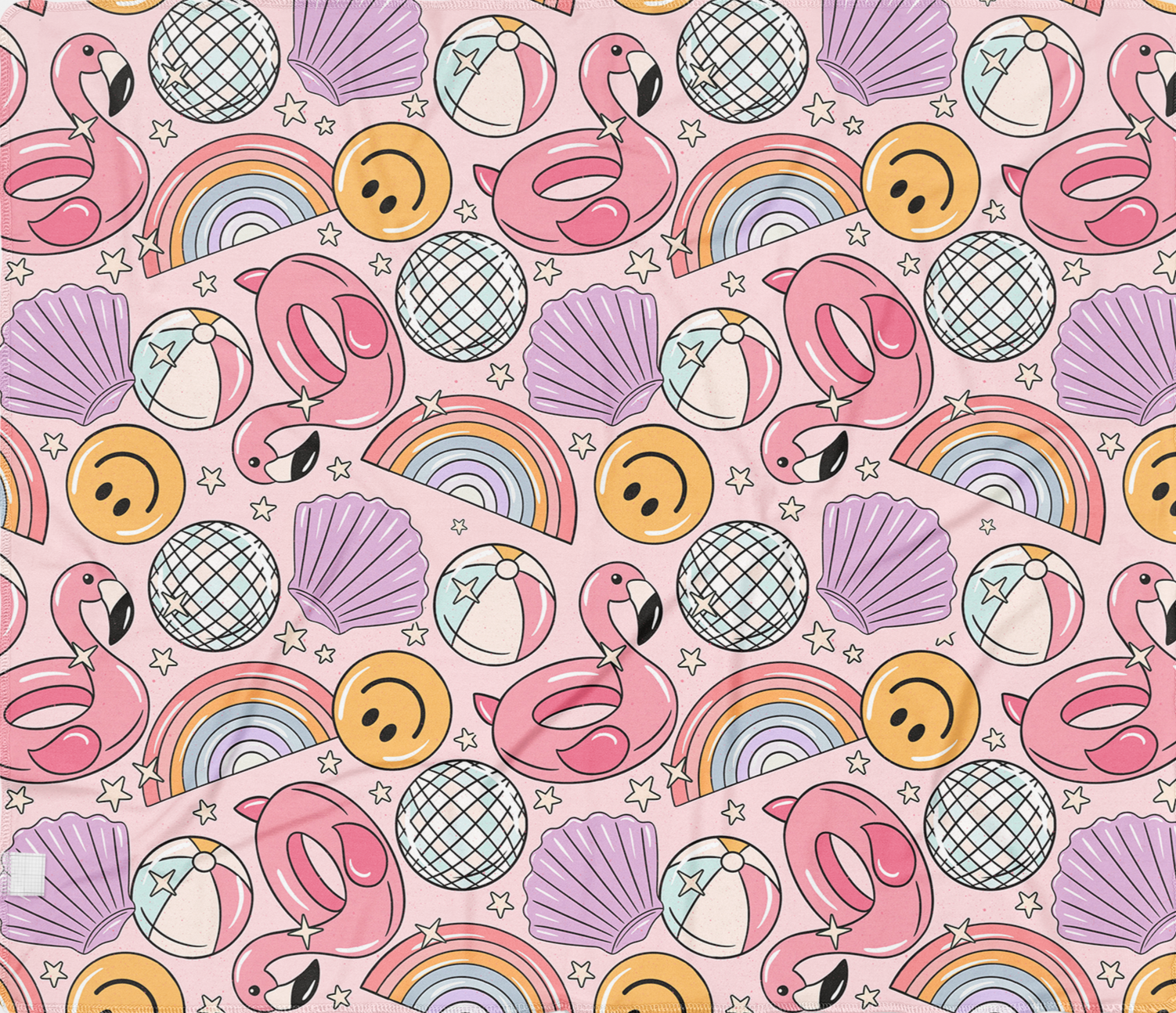 Flamingo Pool Personalized Kids Minky Blanket