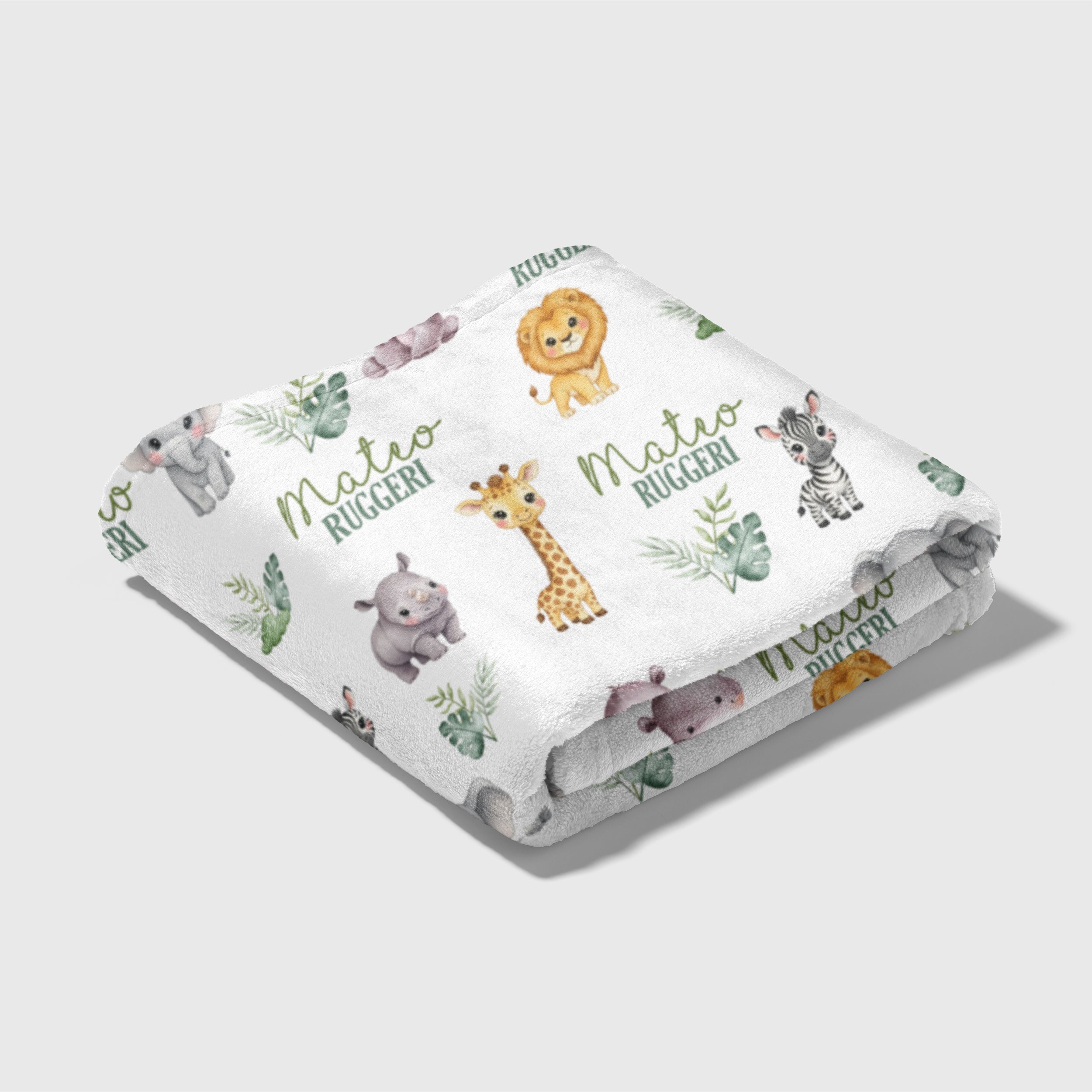 Personalized Blanket in Safari Animal