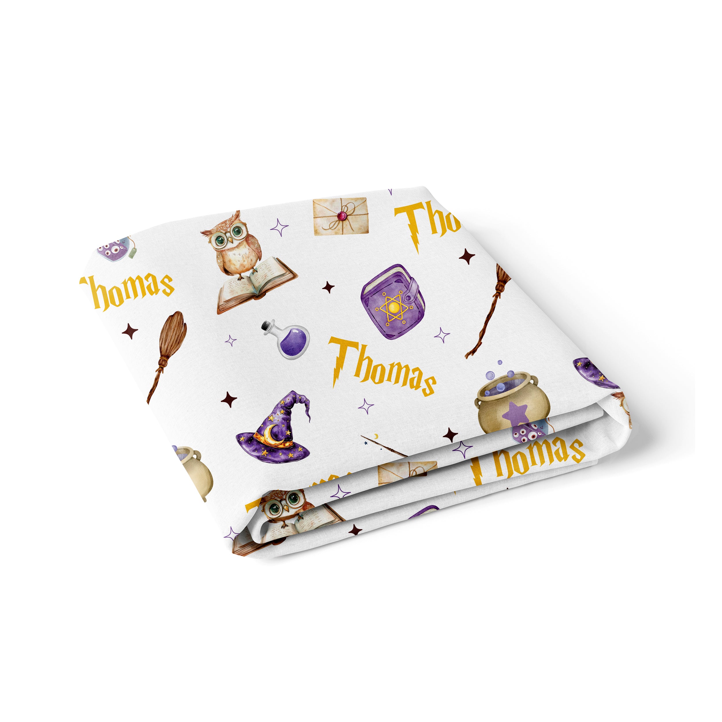 Personalized Crib Sheet in Wizard School