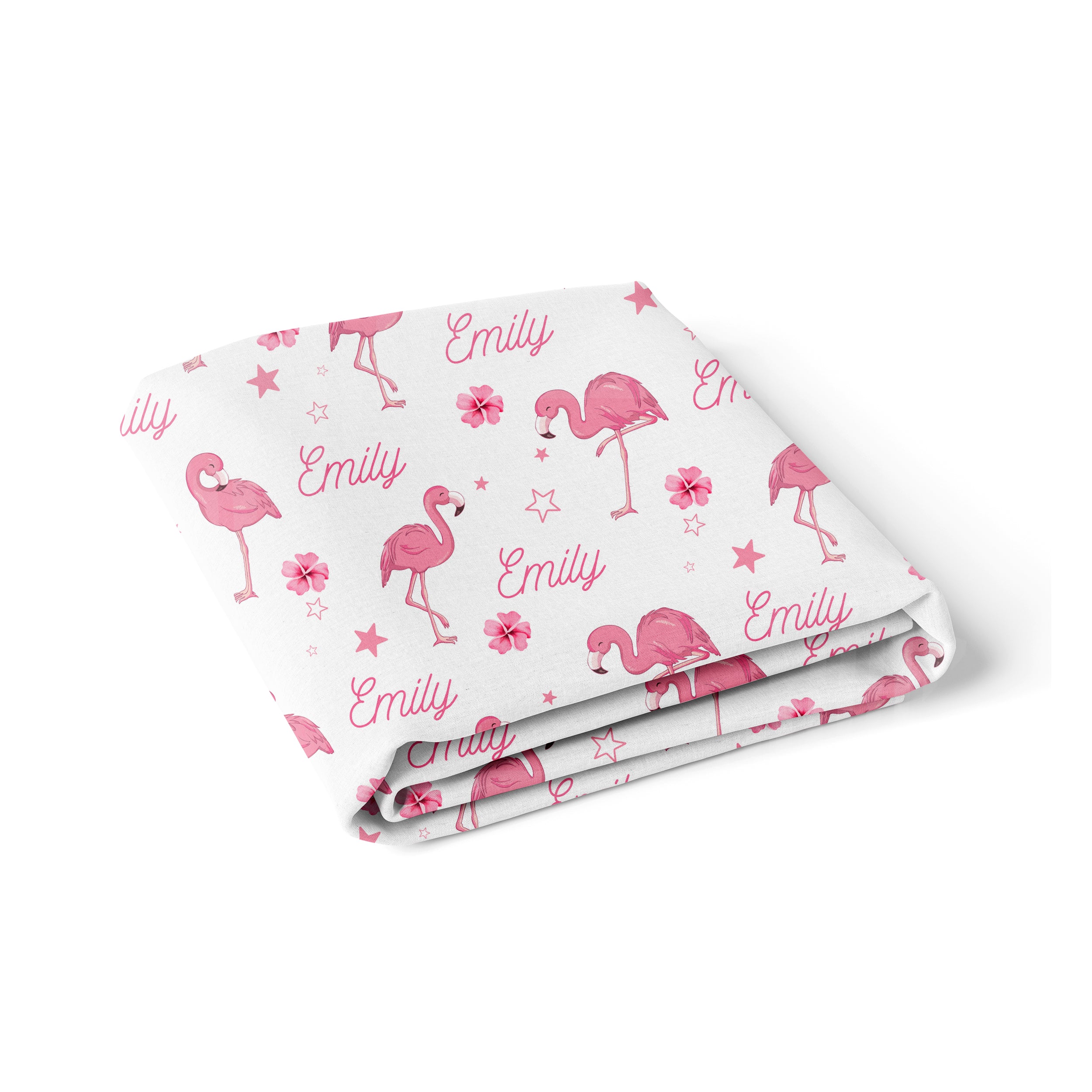 Personalized Crib Sheet in Flamingo