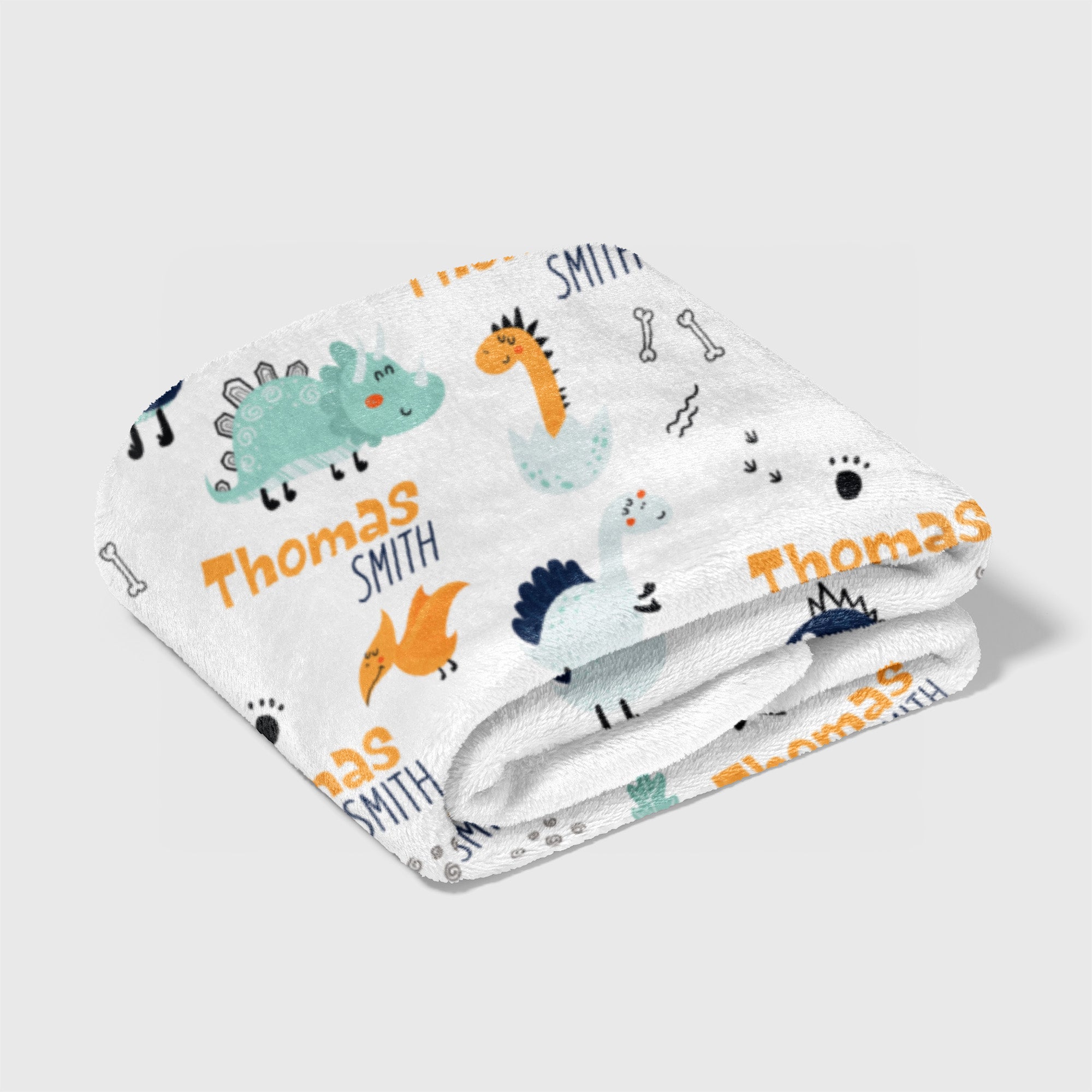 Personalized Blanket in Cute Dinosaur