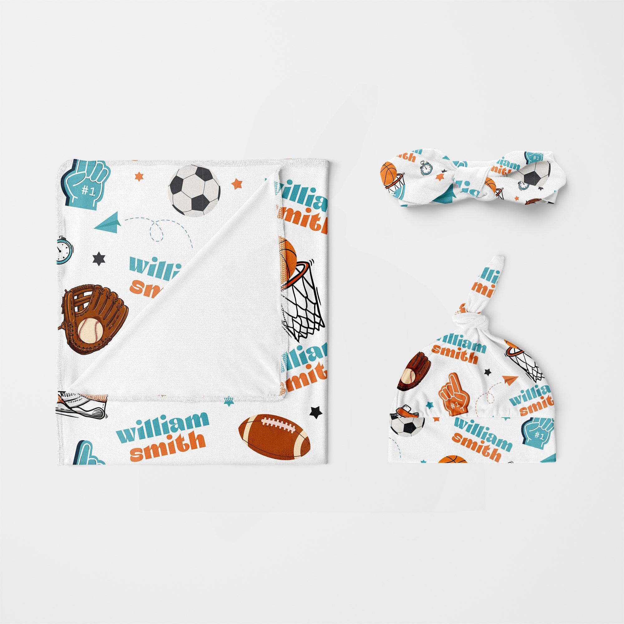 Personalized Knotted Headband in Half Time