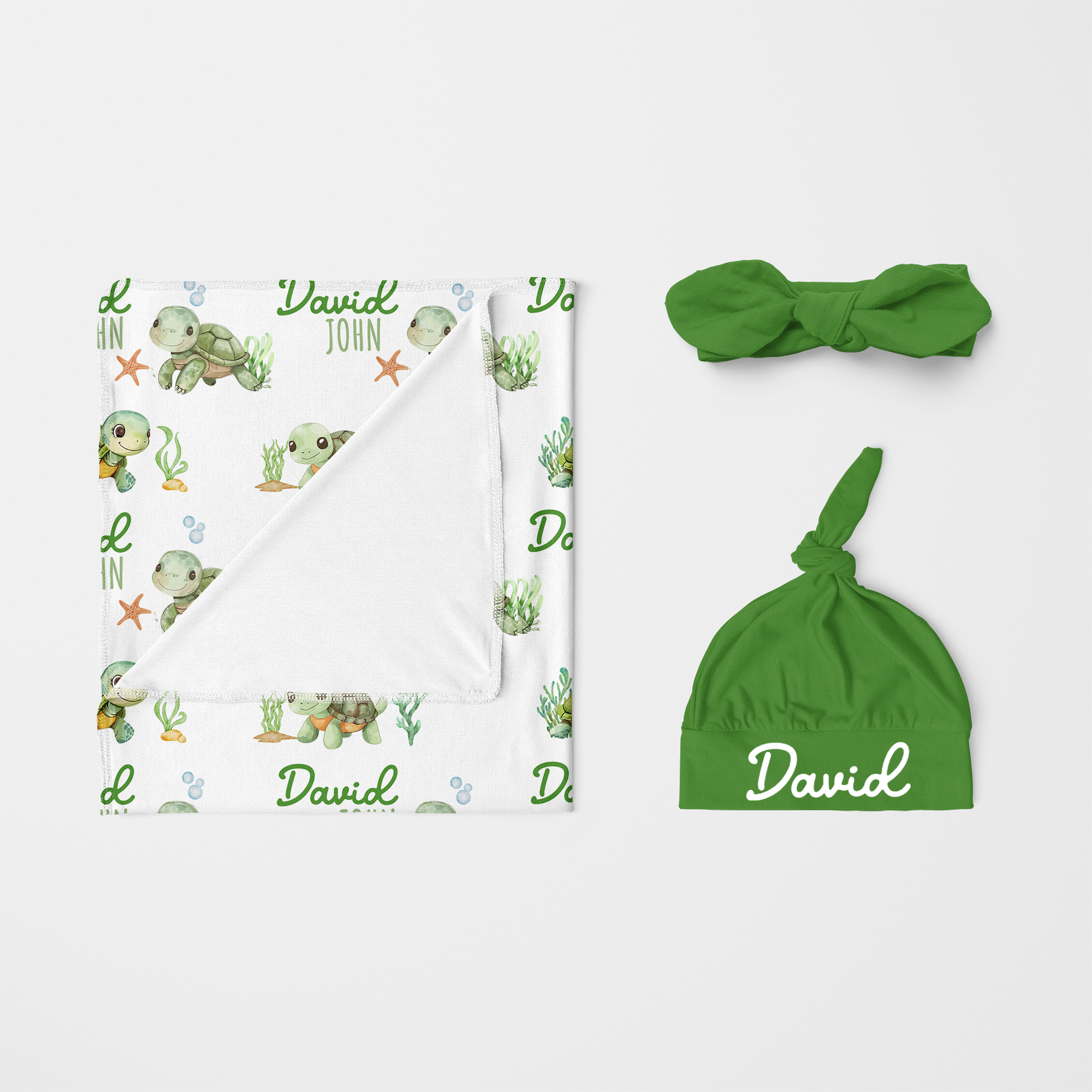 Personalized Swaddle in Sea Turtle
