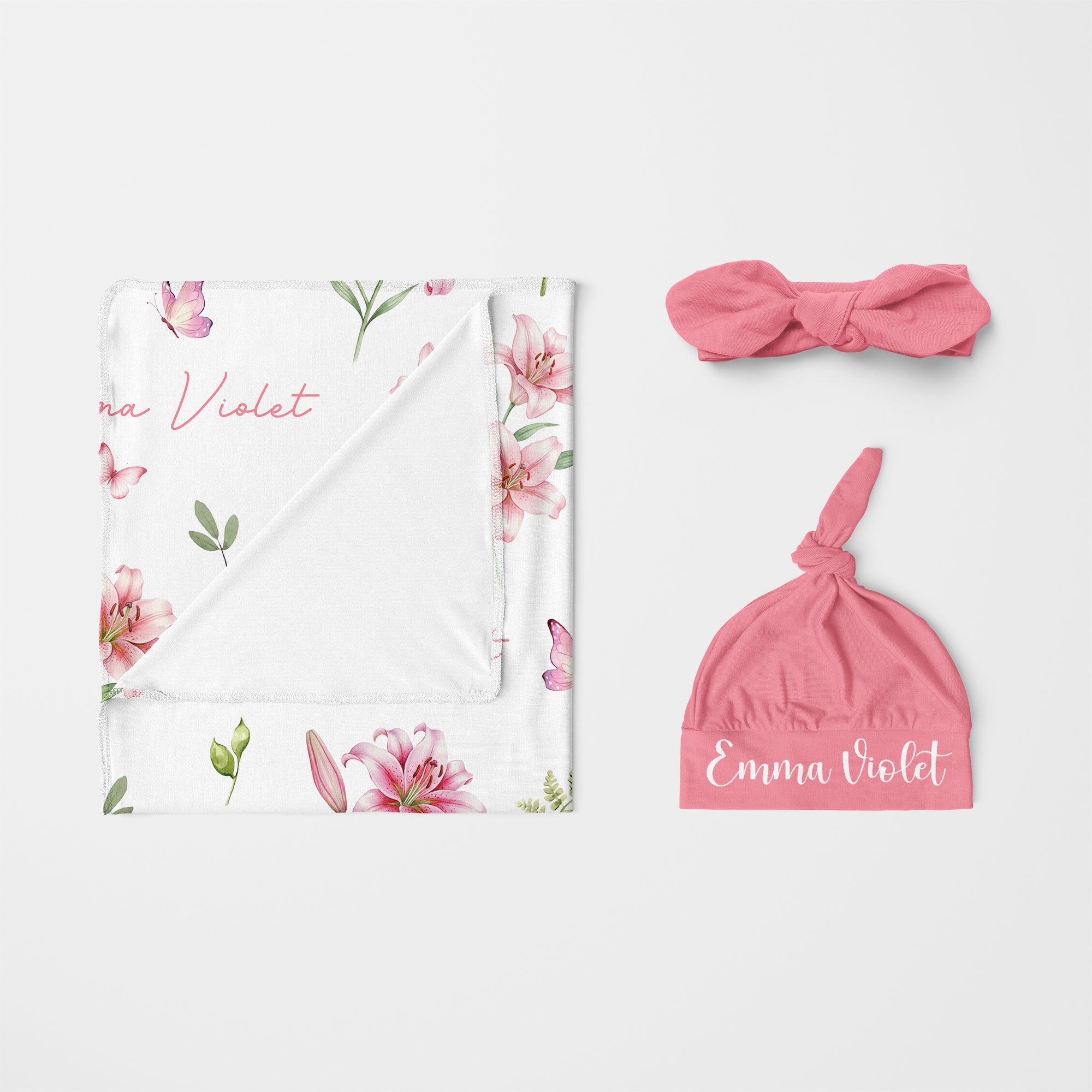 Personalized Knotted Headband in Rose Pink