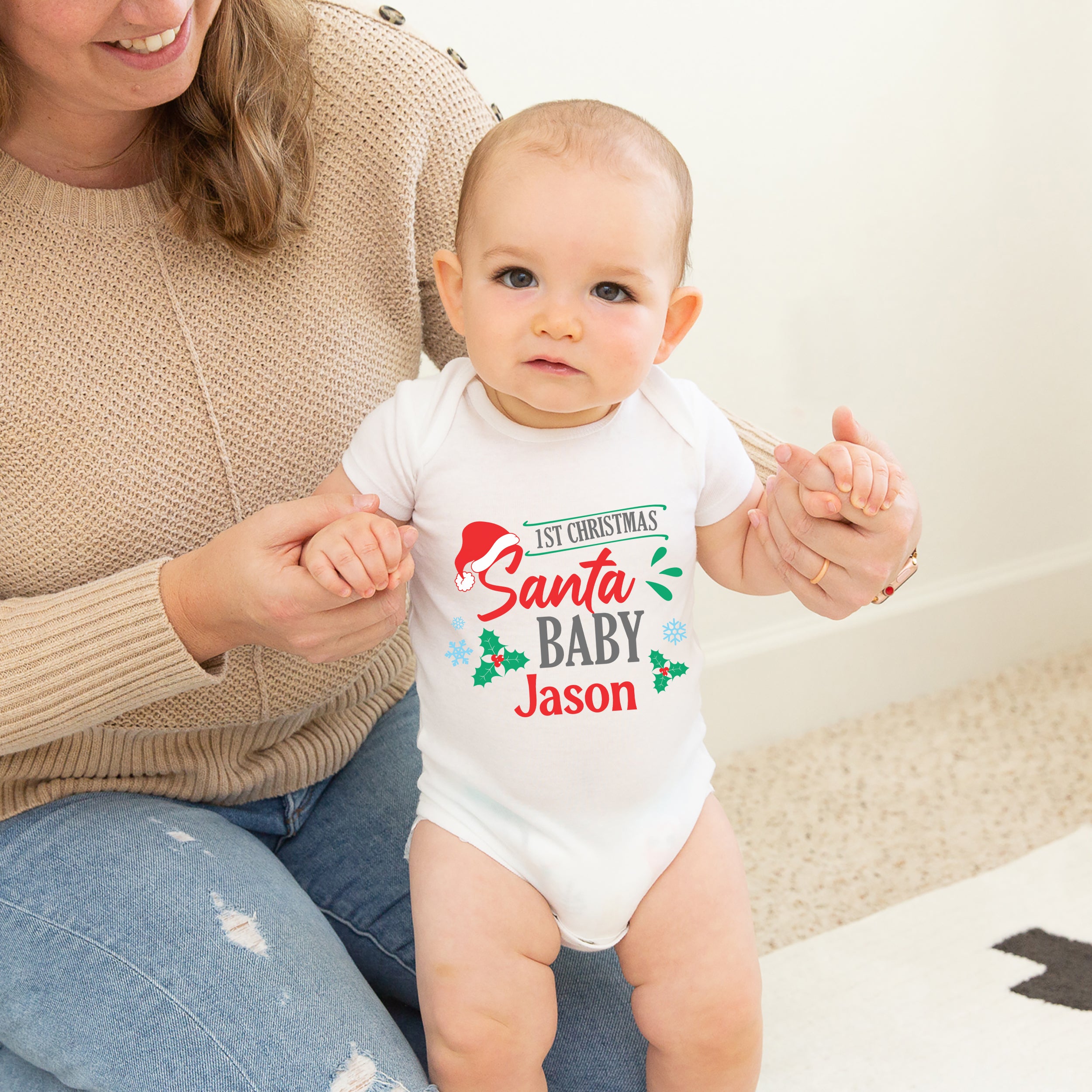 Personalized Graphic Bodysuit in Santa Baby