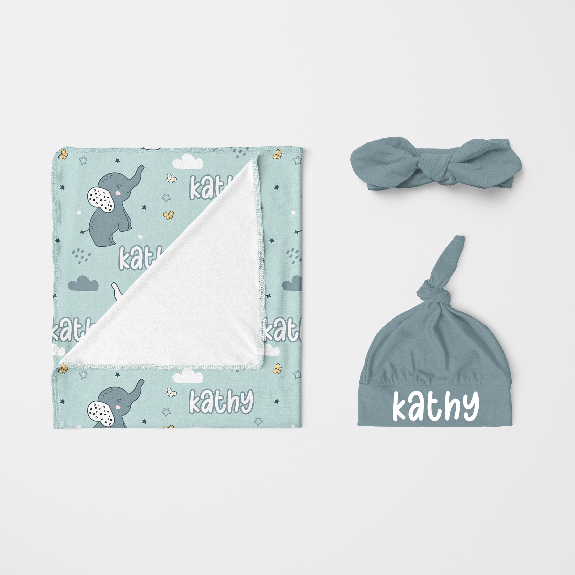Personalized Swaddle in Elephant