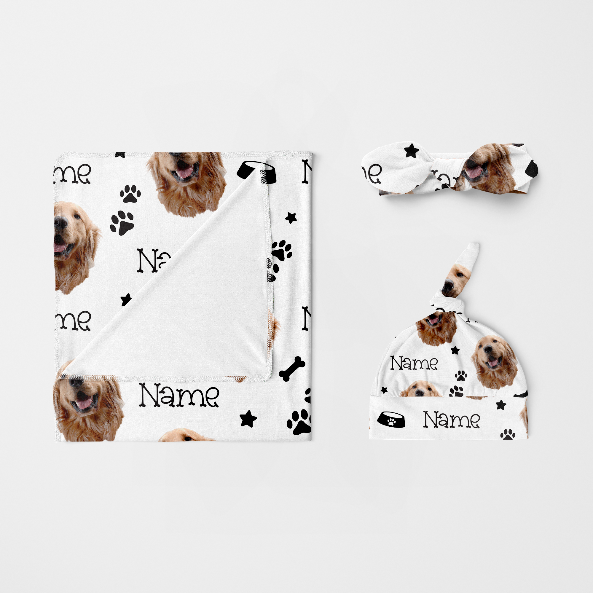 Personalized Knotted Hat in Custom Dog Portrait