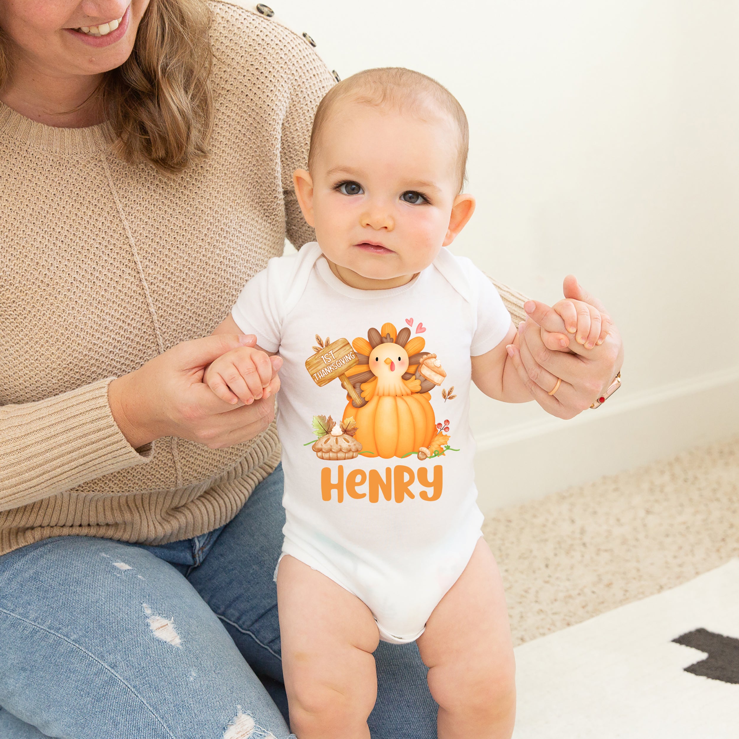 Personalized Bodysuit in Babe's 1st Thanks Giving