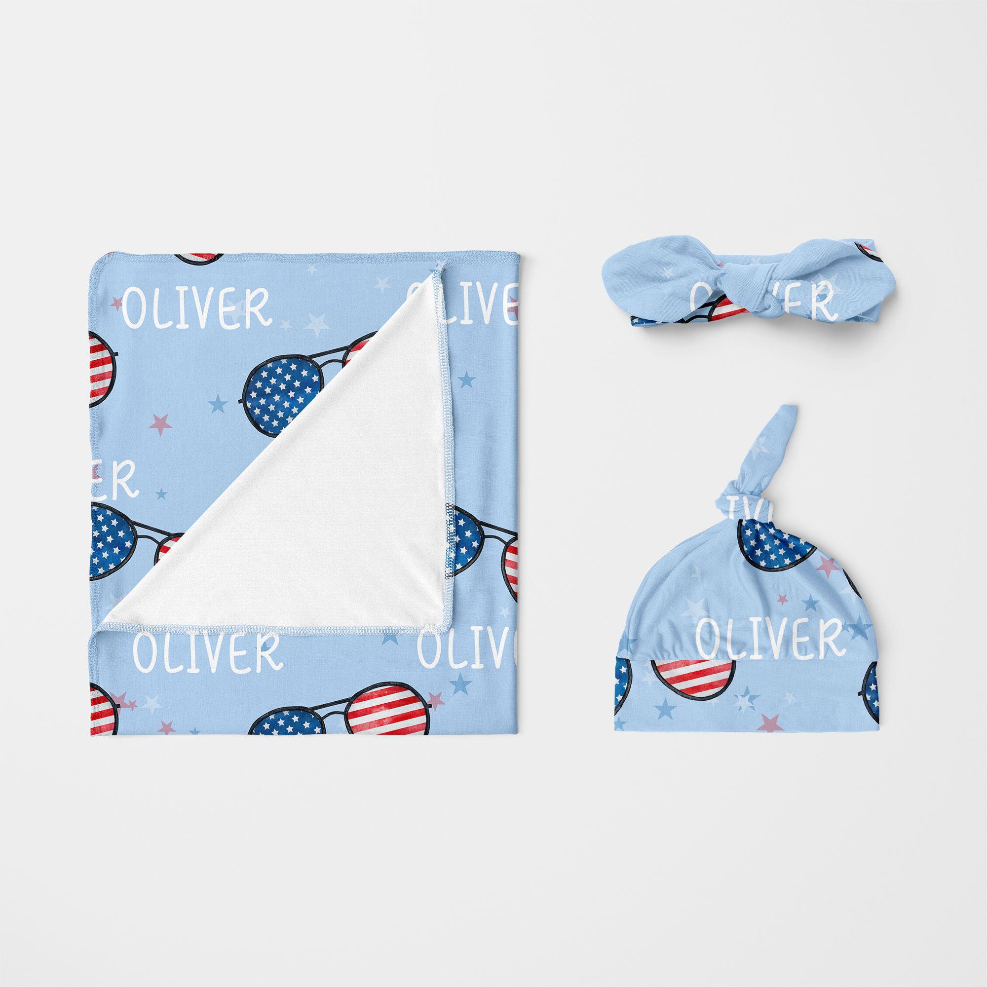 Personalized Knotted Hat in Patriotic