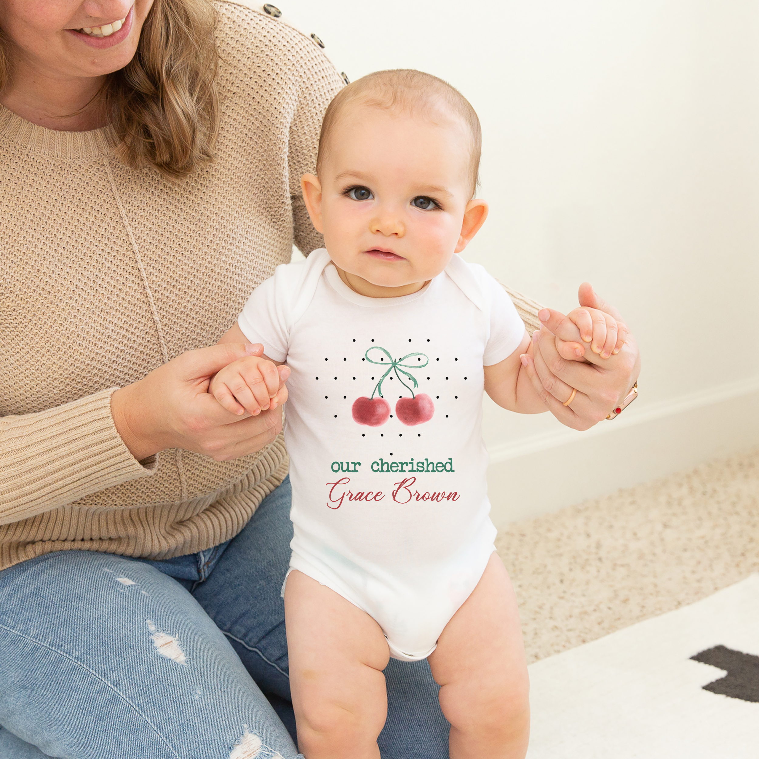 Personalized Graphic Bodysuit in Cherished Baby