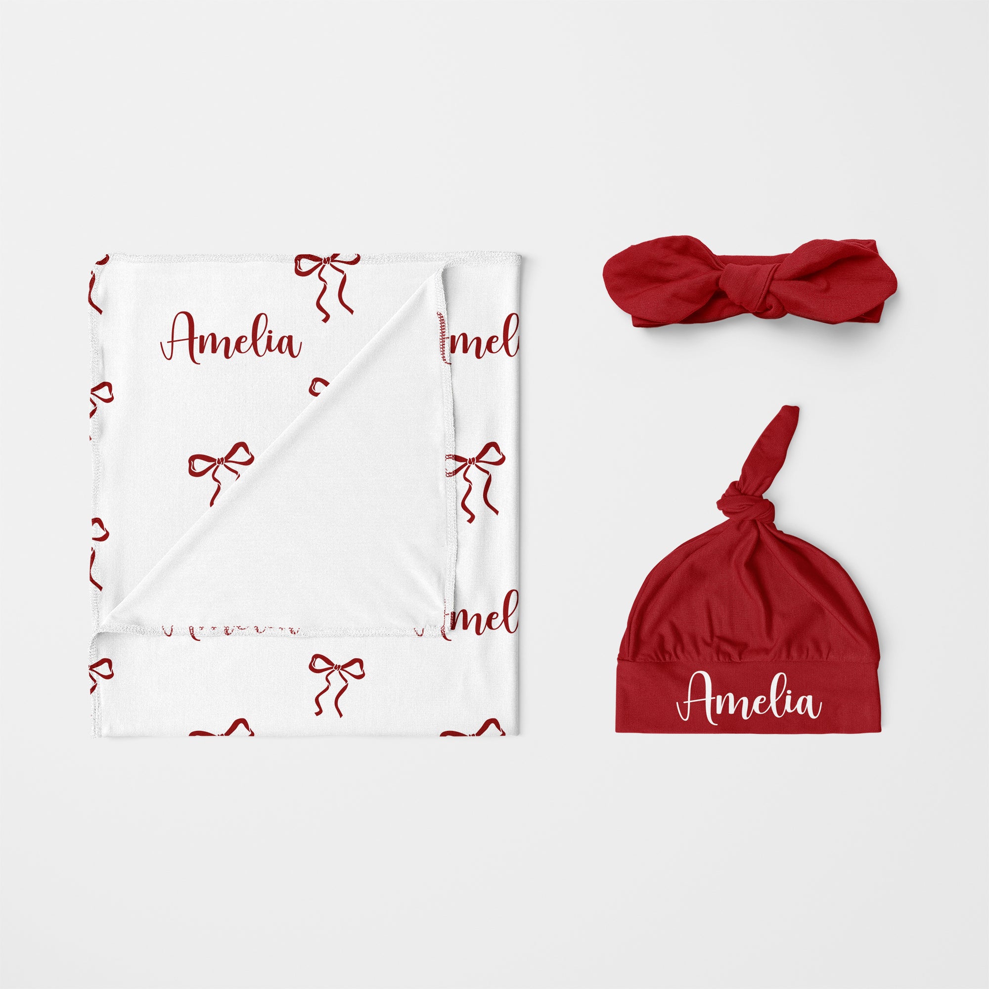 Personalized Swaddle in Coquette Ribbon