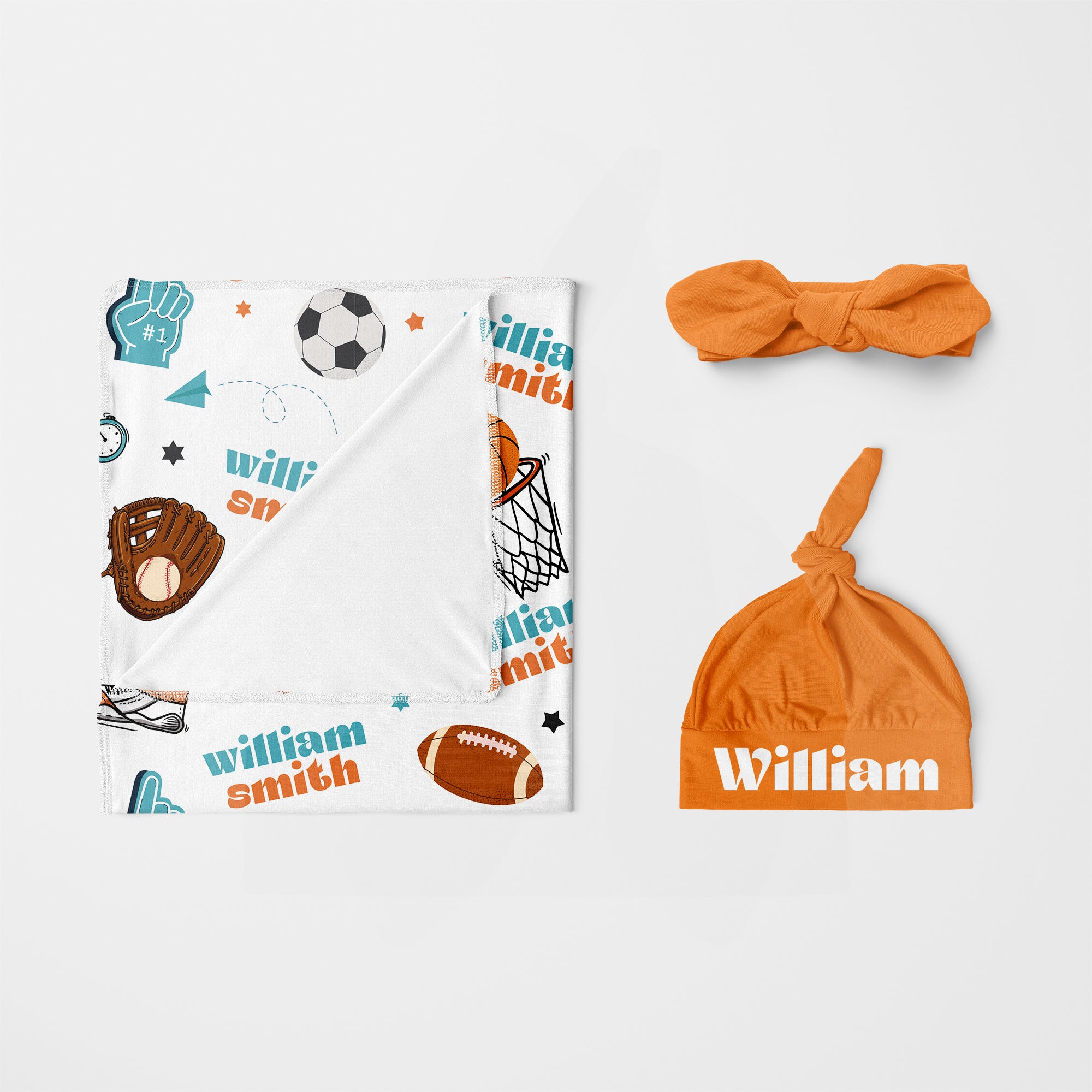 Personalized Knotted Headband in Tangerine