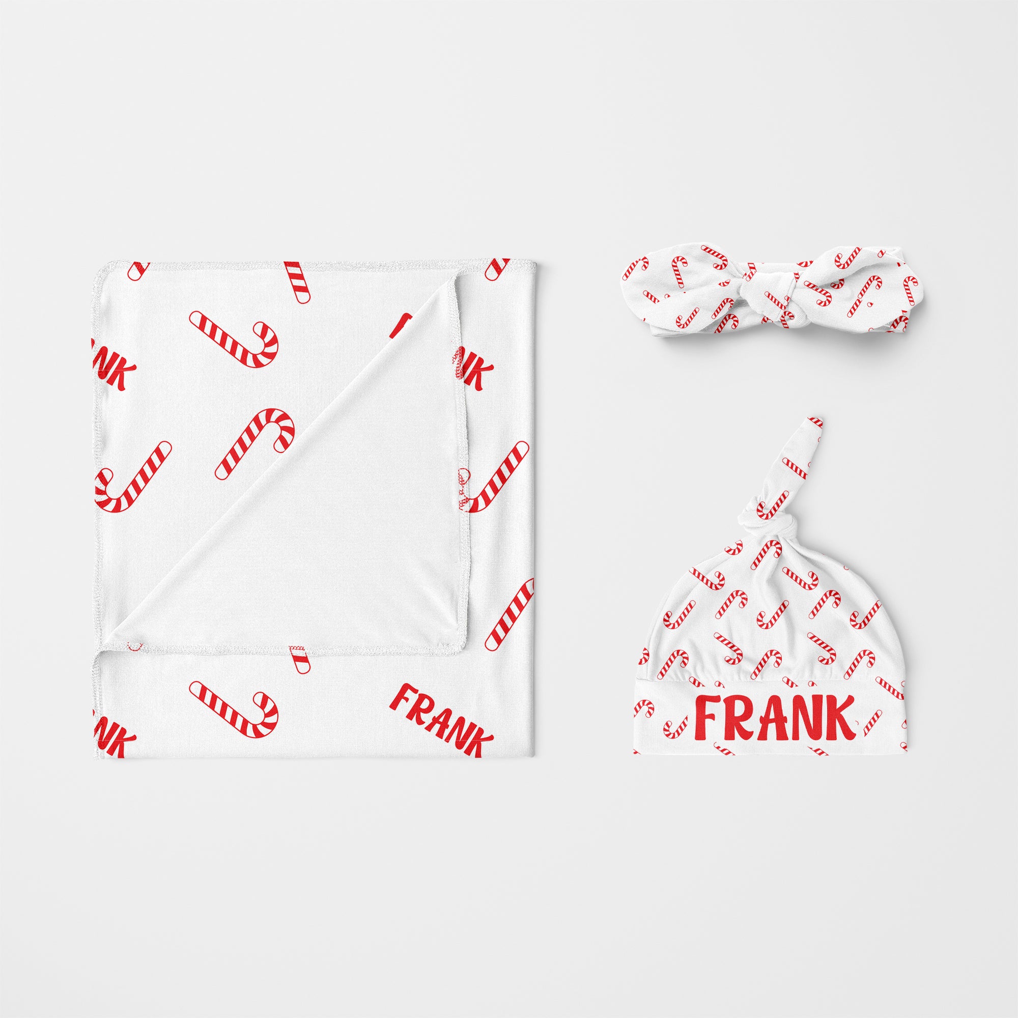 Personalized Knotted Hat in Candy Cane