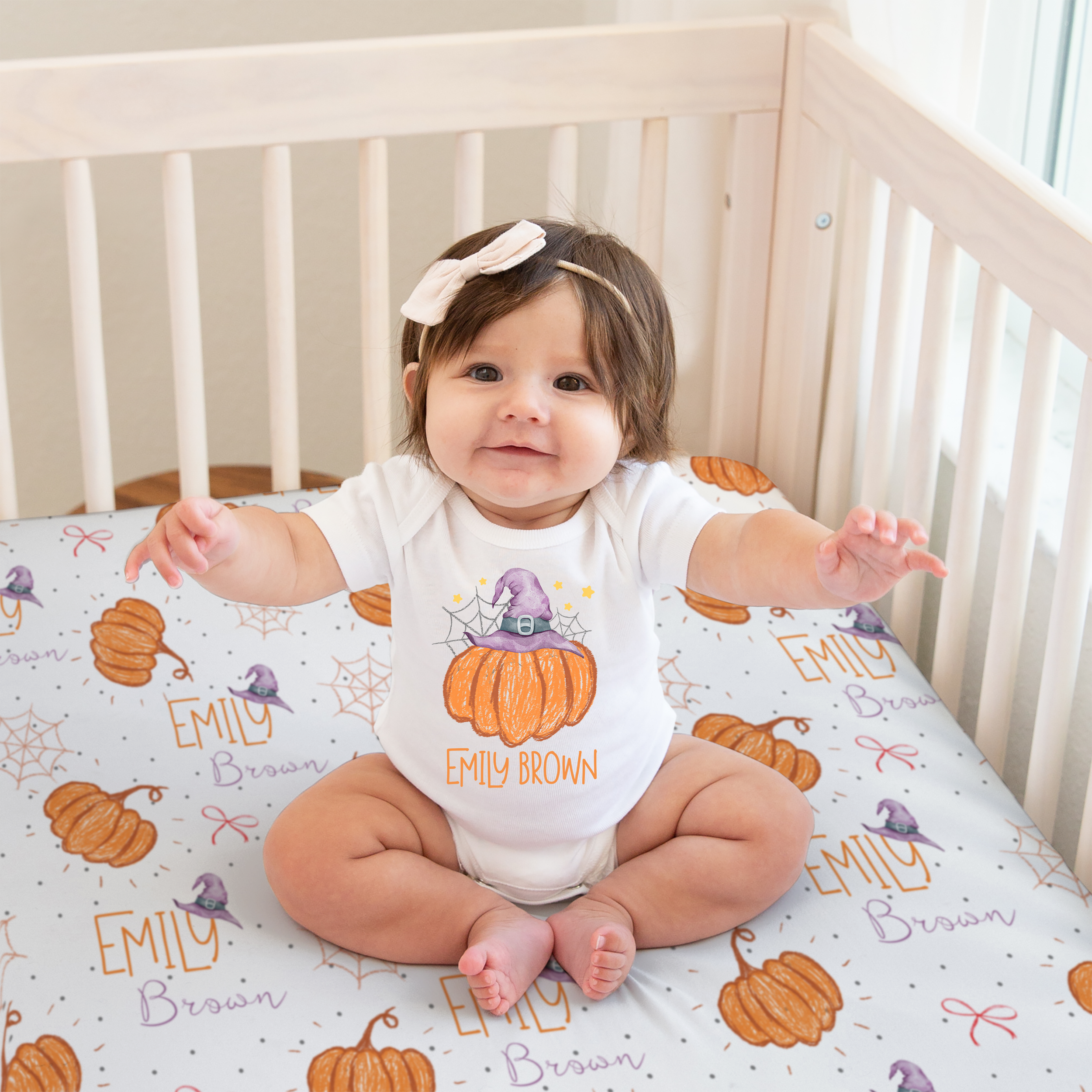 Personalized Graphic Bodysuit in Little Pumpkin