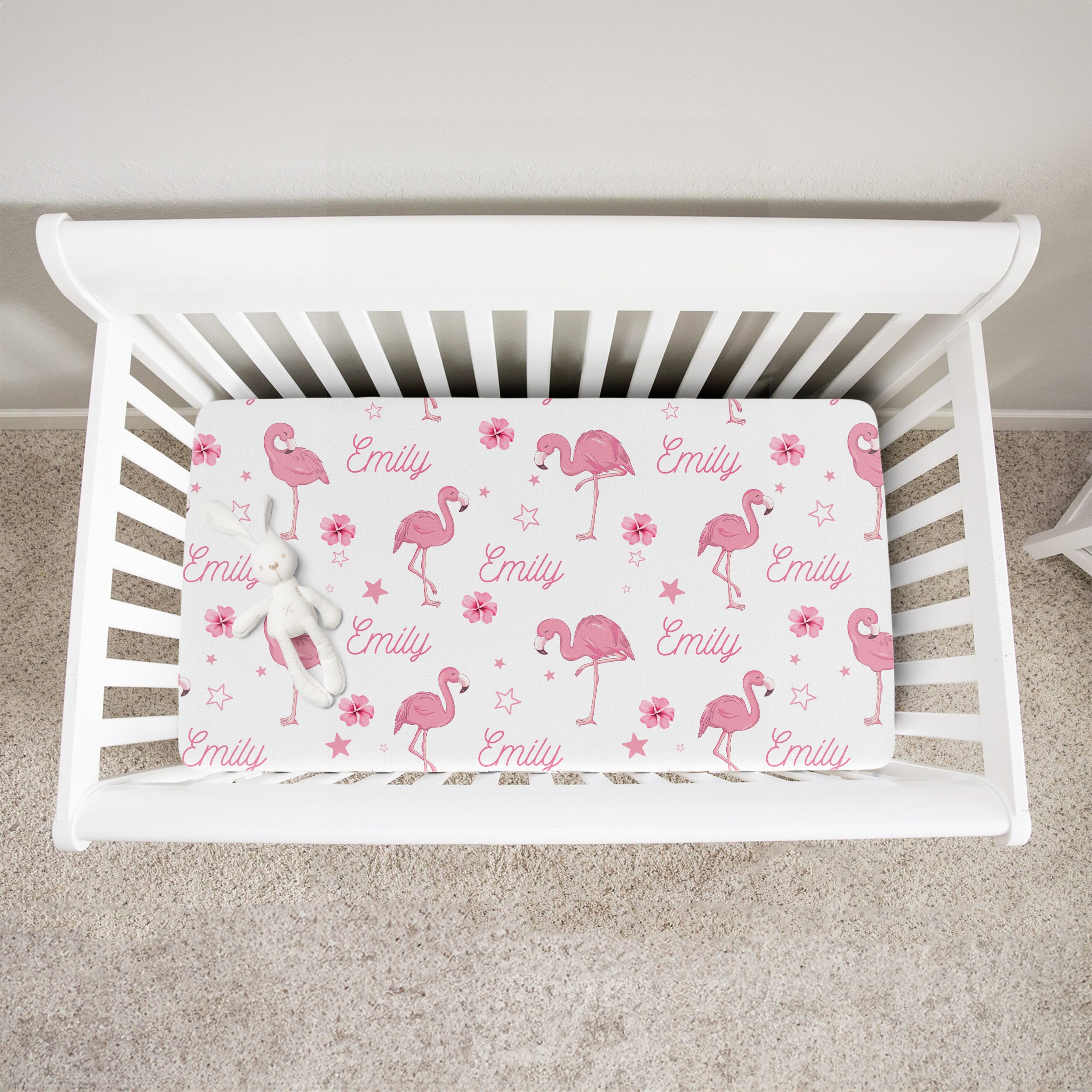 Flamingo Personalized Crib Sheet