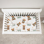 Personalized Crib Sheet in Cozy Bear