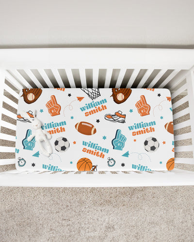 Personalized Crib Sheet in Half Time