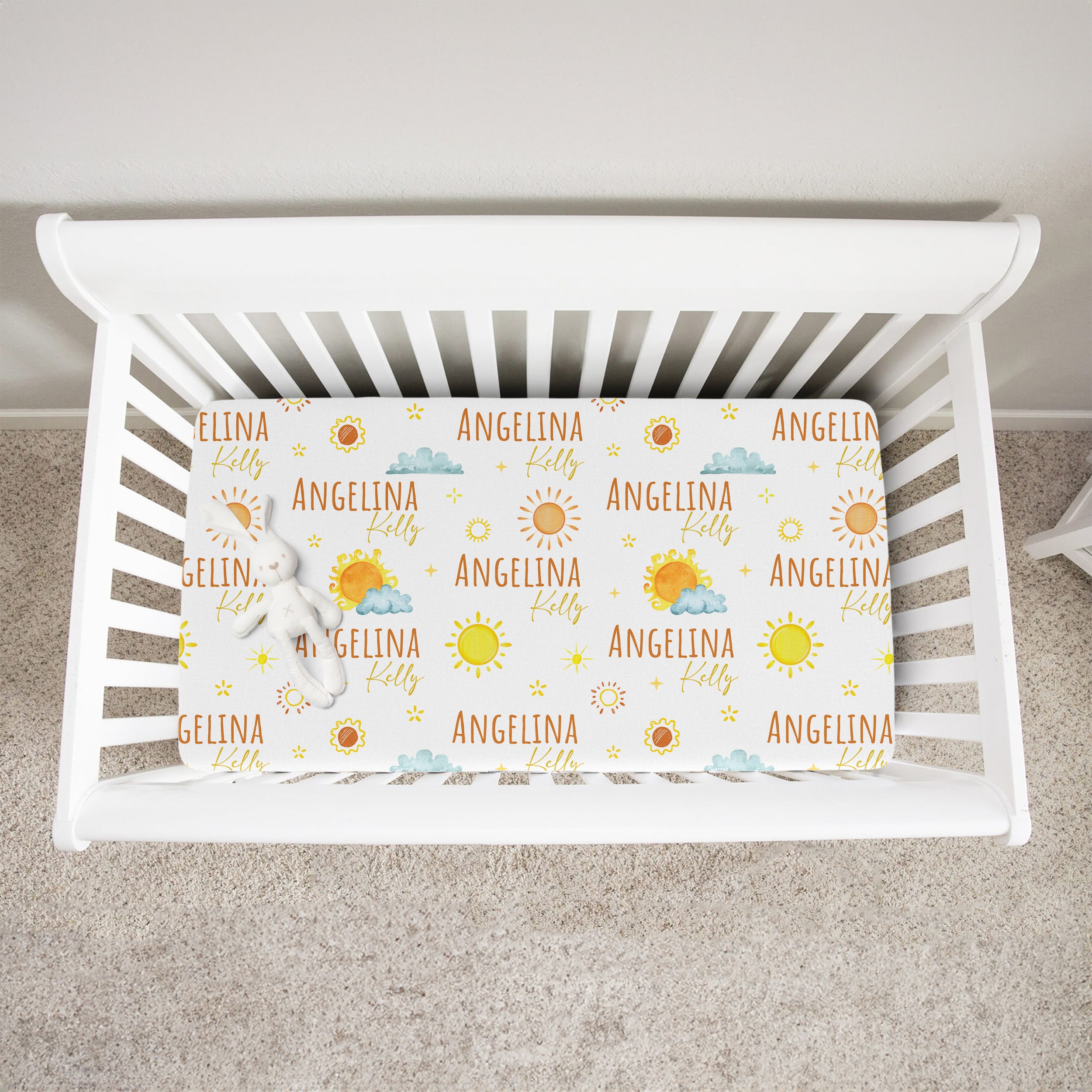 Sunshine Personalized Crib Sheet