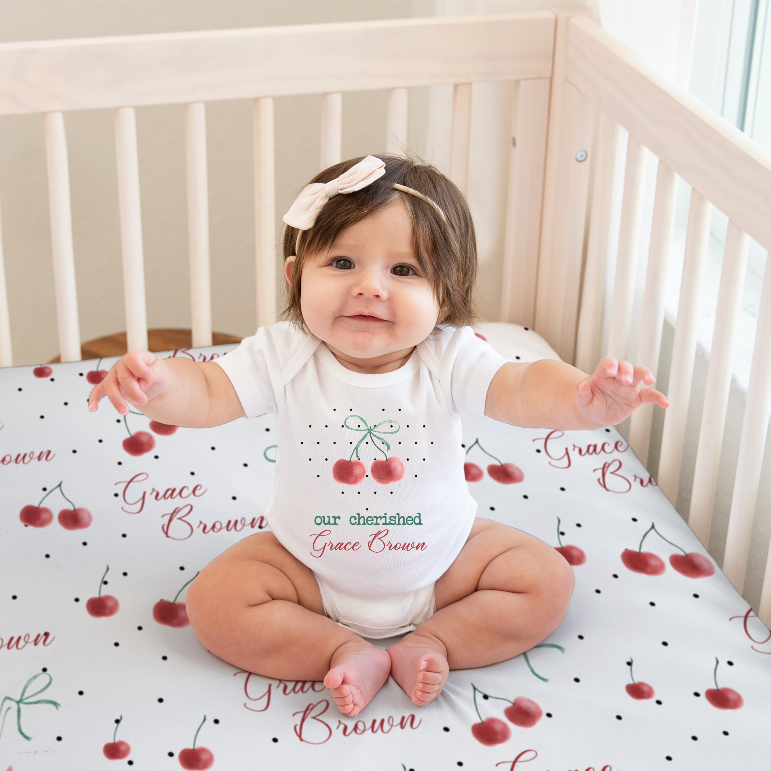 Personalized Graphic Bodysuit in Cherished Baby