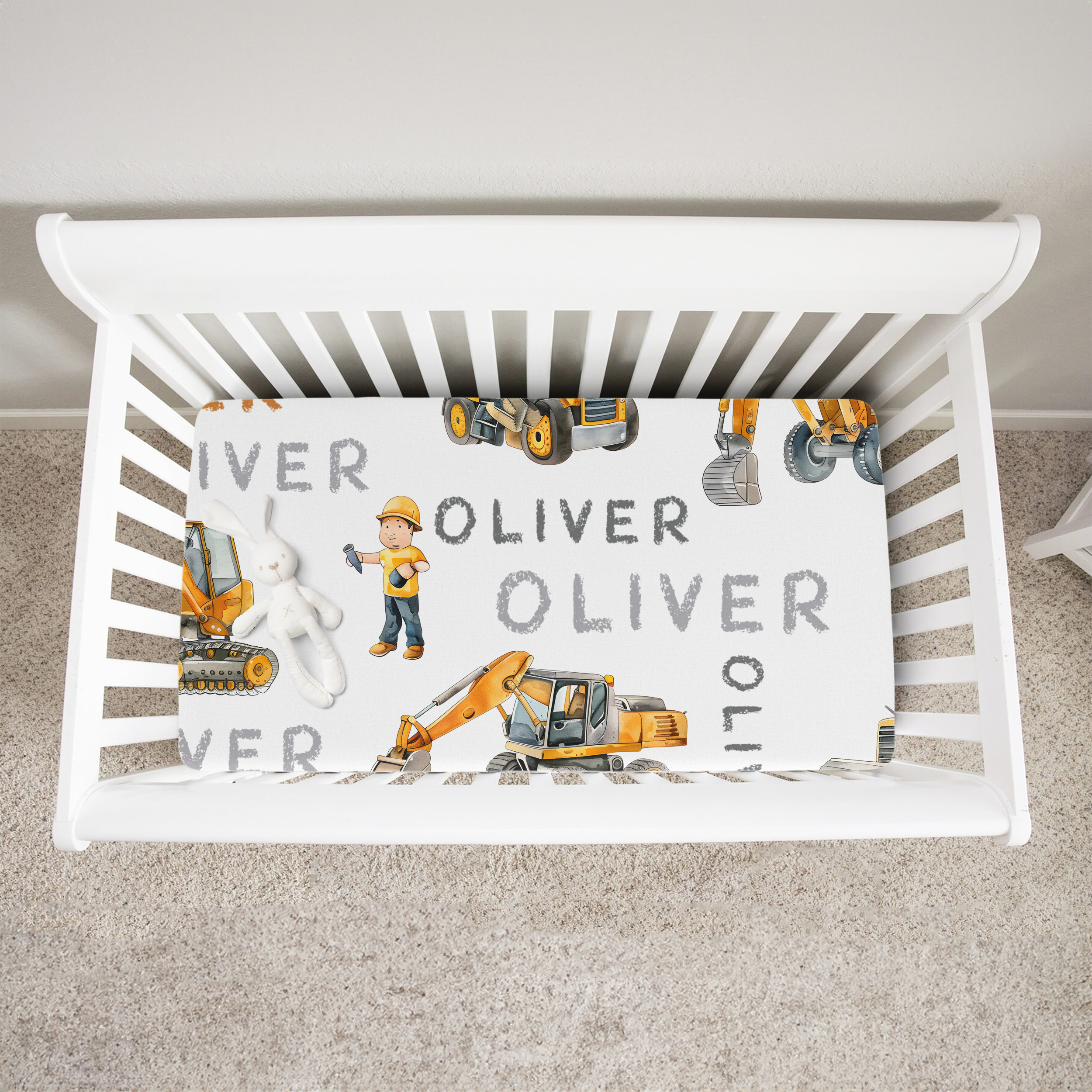 Truck  Personalized Crib Sheet