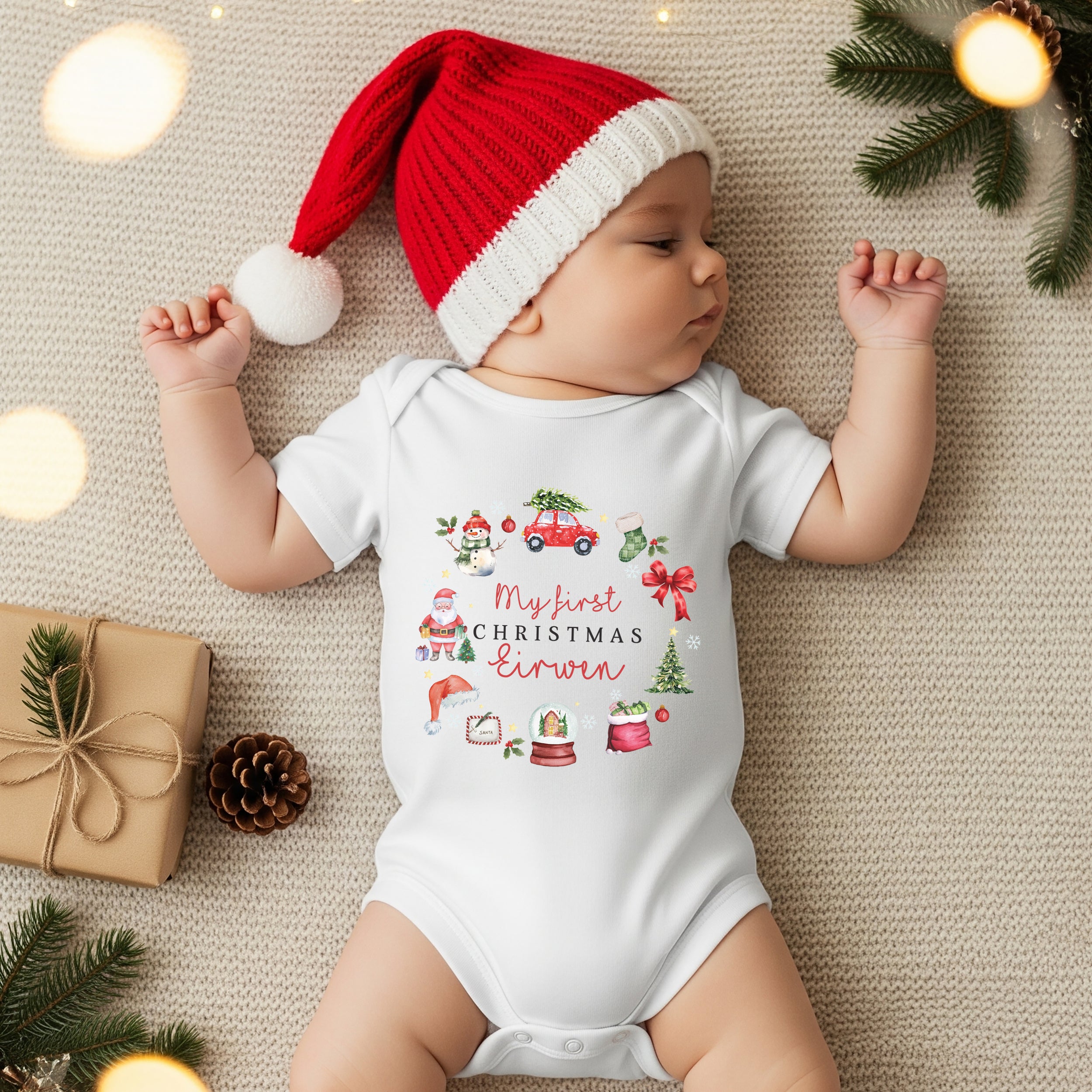 Personalized Graphic Bodysuit in My 1st Christmas