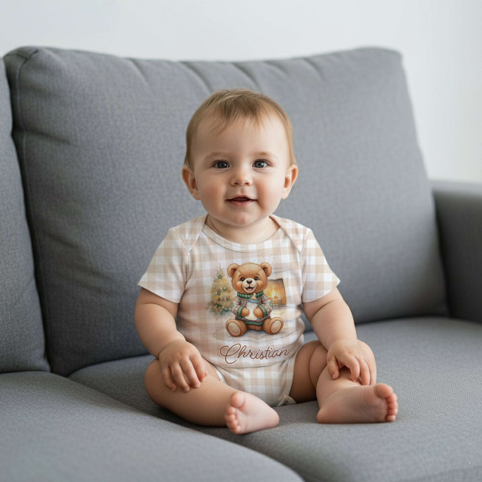 Personalized Bodysuit in Cozy Bear