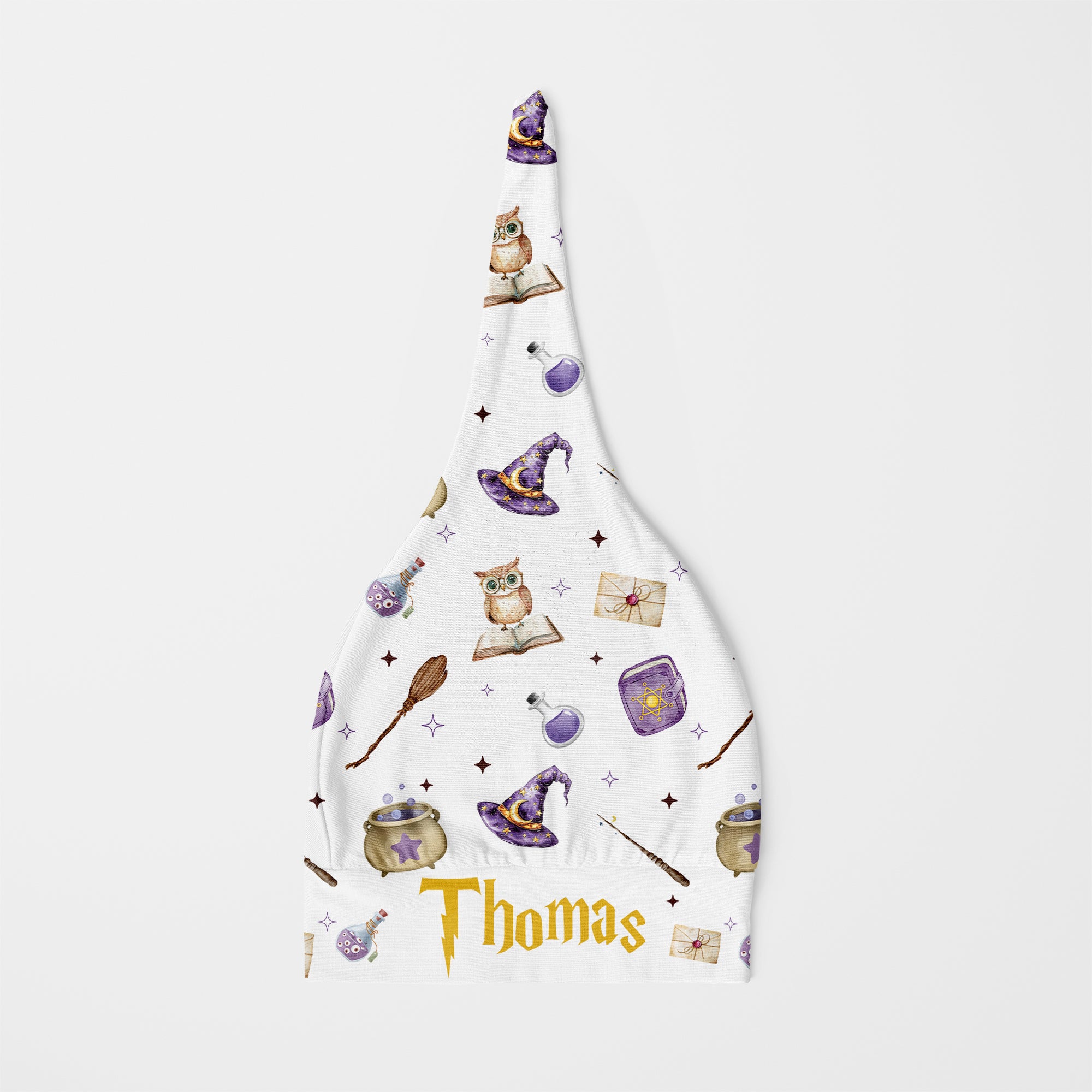 Personalized Knotted Hat in Wizard School