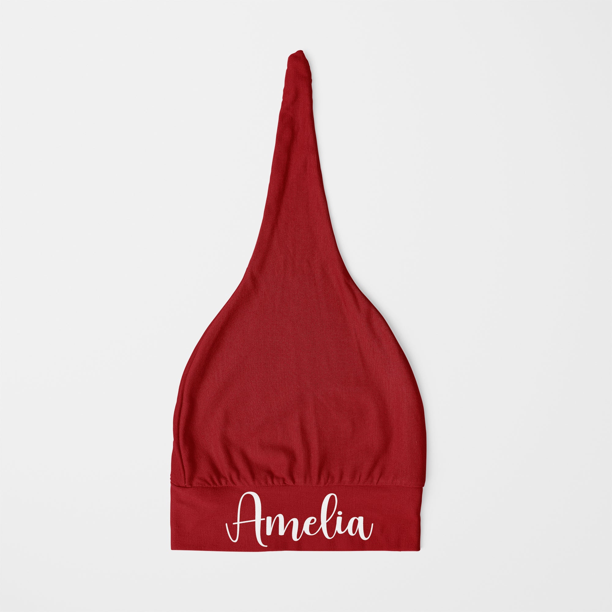 Personalized Knotted Hat in Garnet