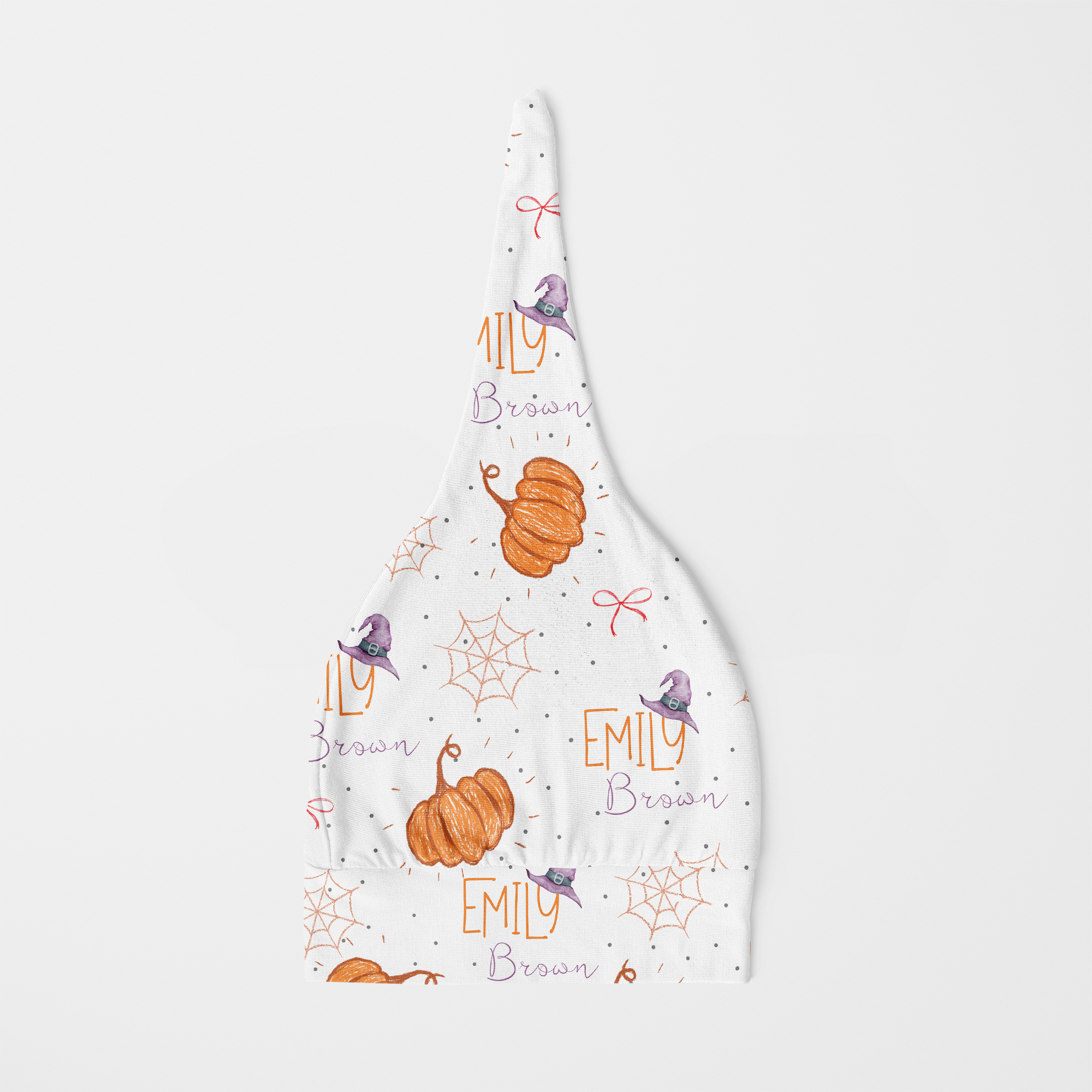 Personalized Knotted Hat in Little Pumpkin