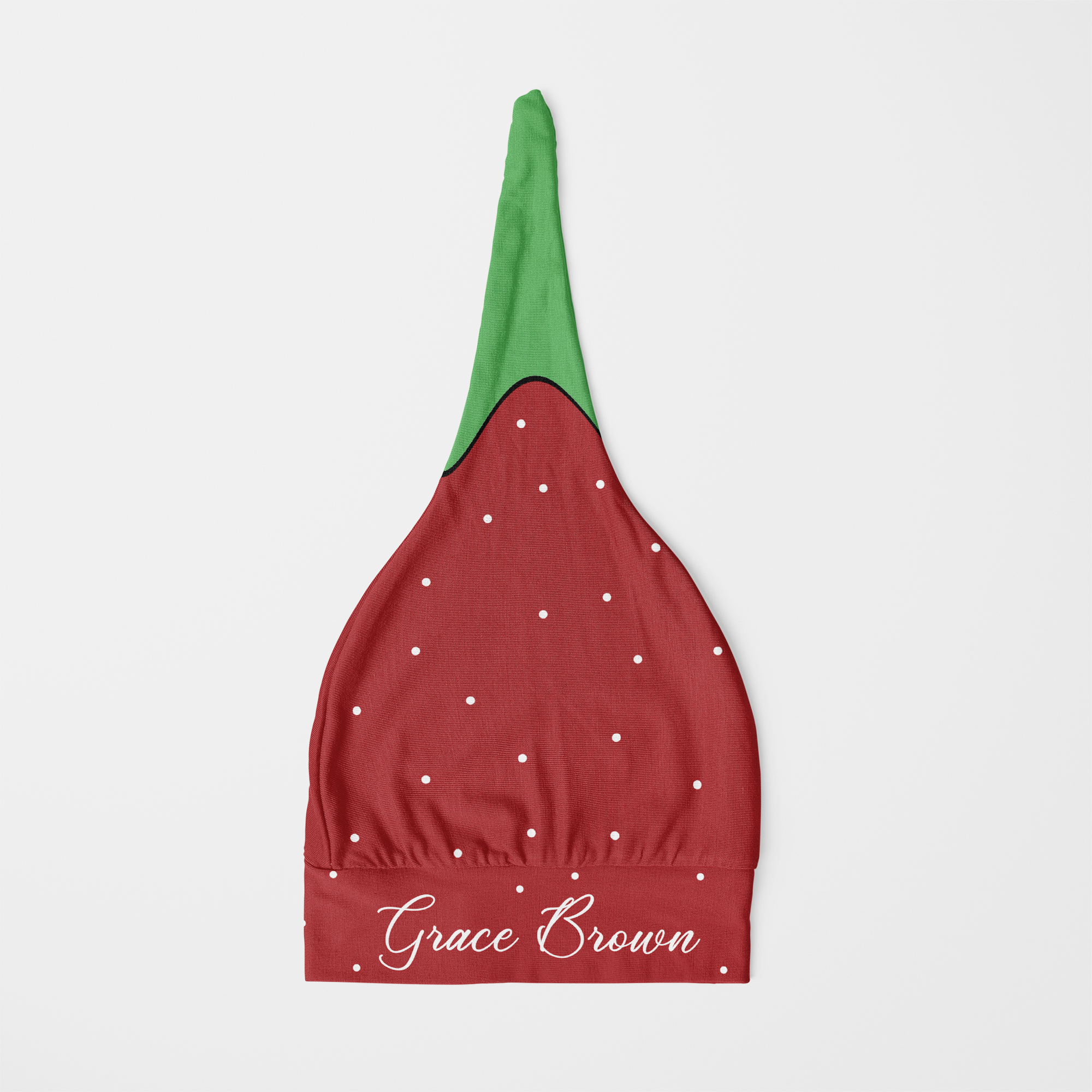 Personalized Knotted Hat in Cherry