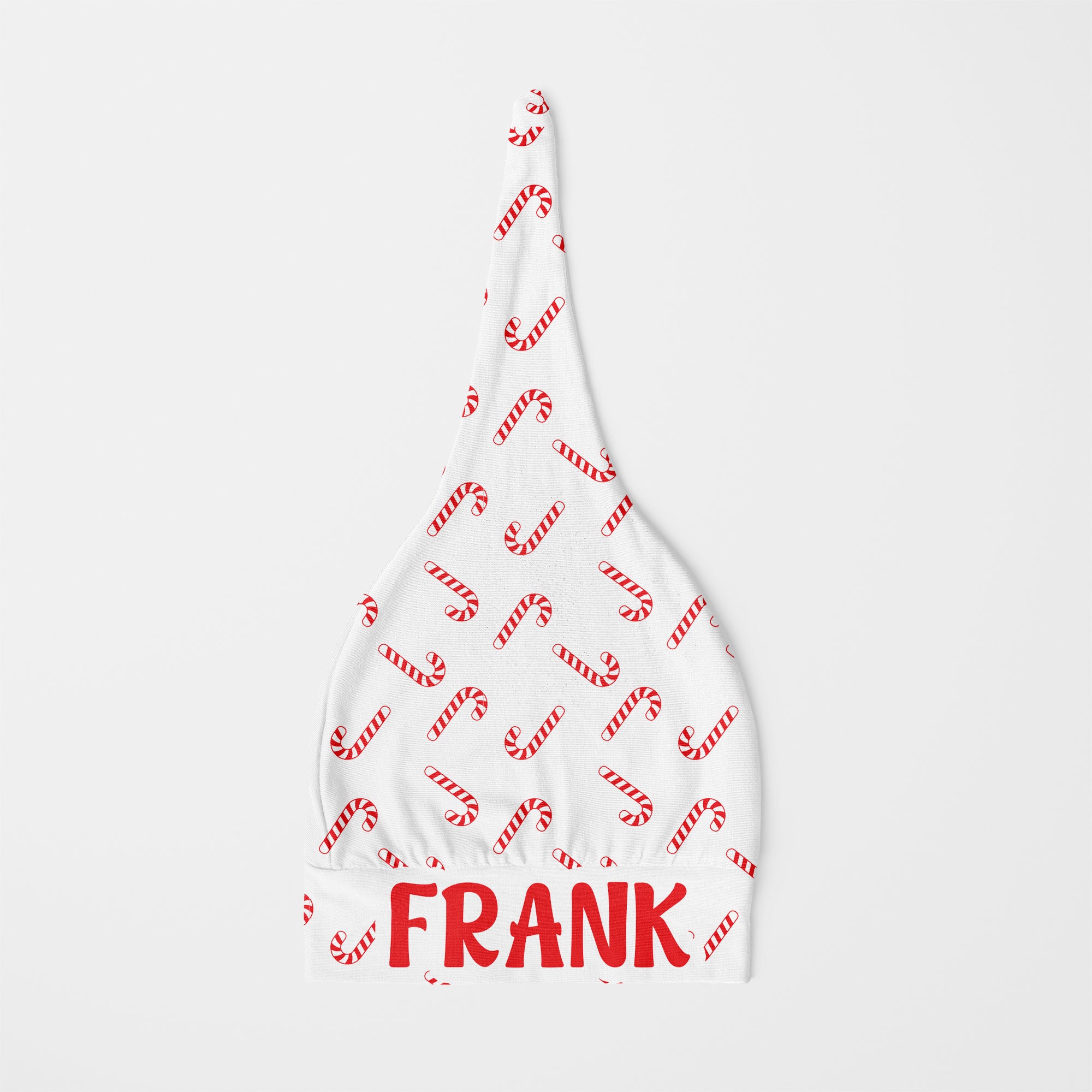 Personalized Knotted Hat in Candy Cane