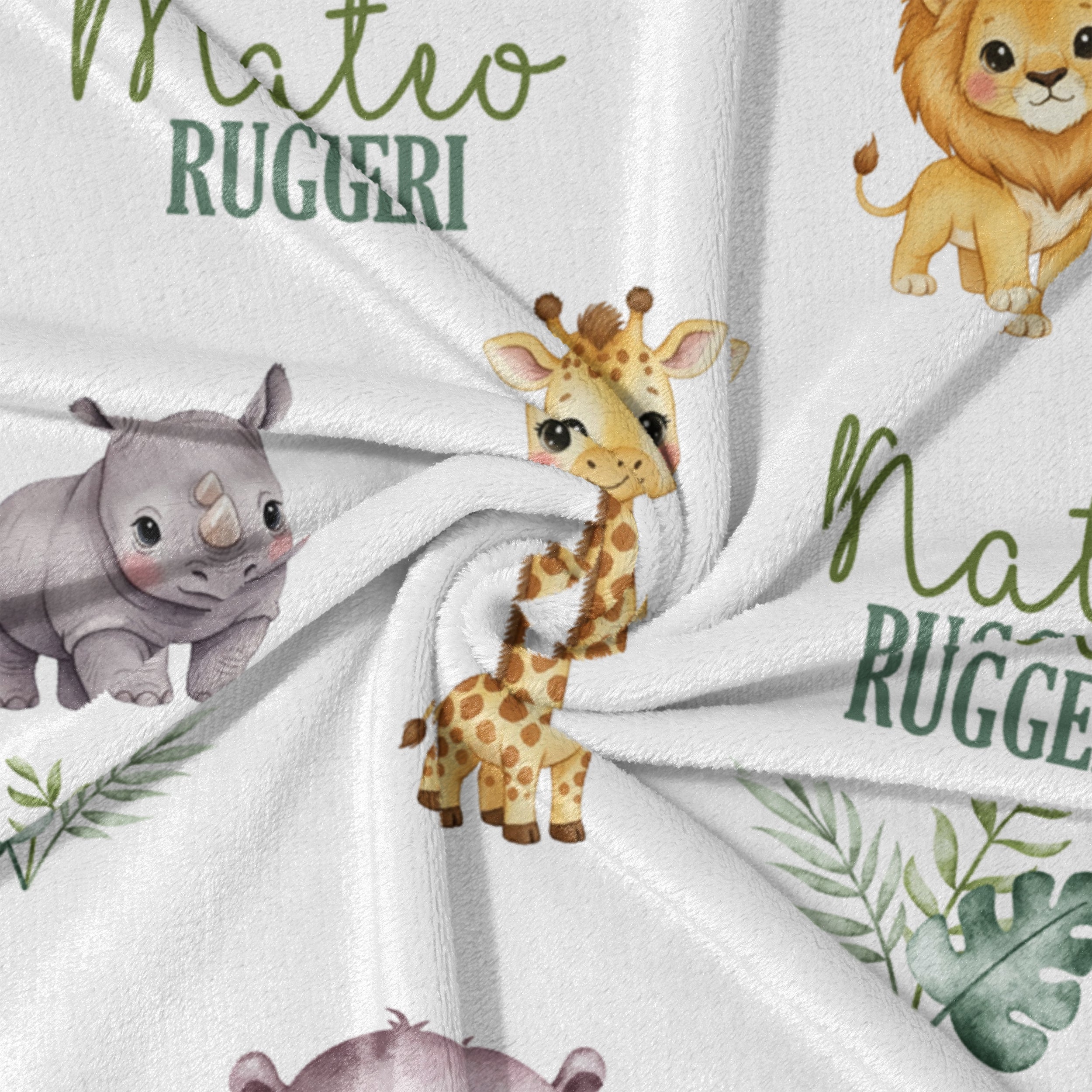 Personalized Blanket in Safari Animal