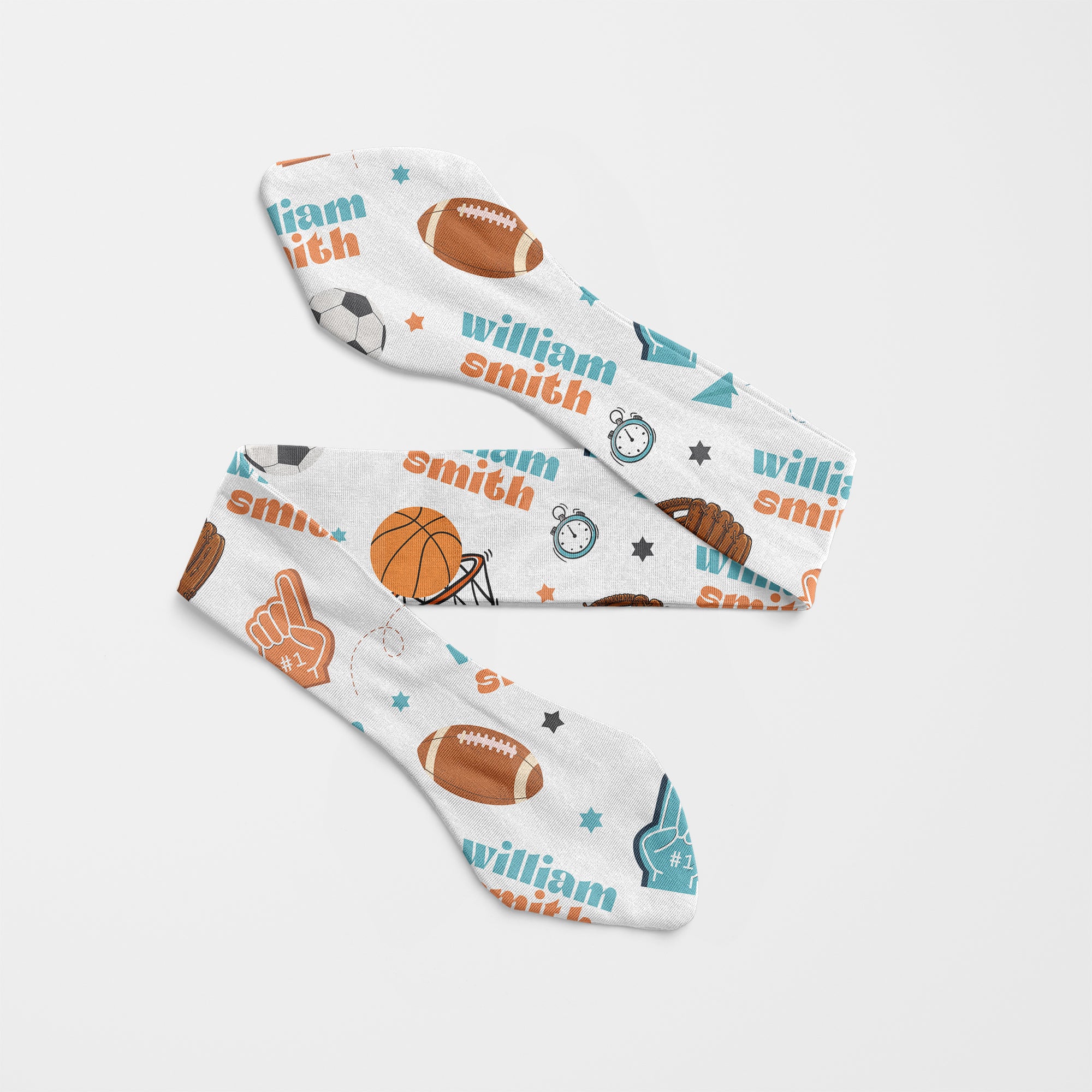 Personalized Knotted Headband in Half Time