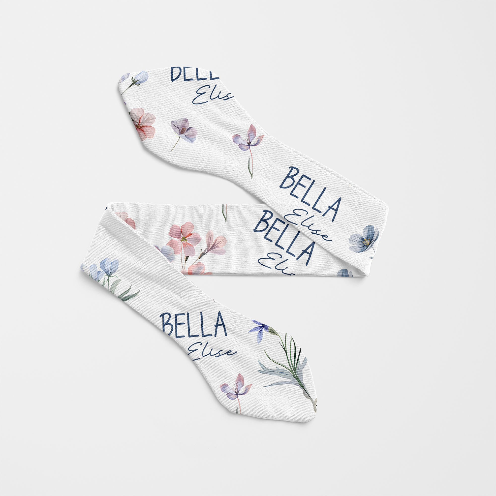 Personalized Knotted Headband in Pretty Wildflower