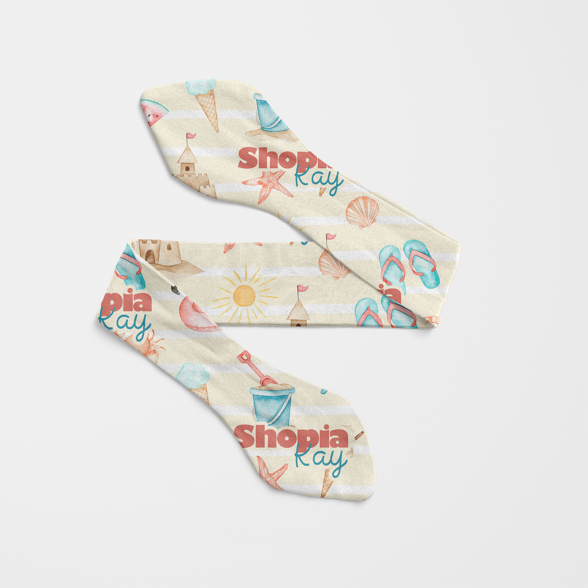 Personalized Knotted Headband in Summer Beach