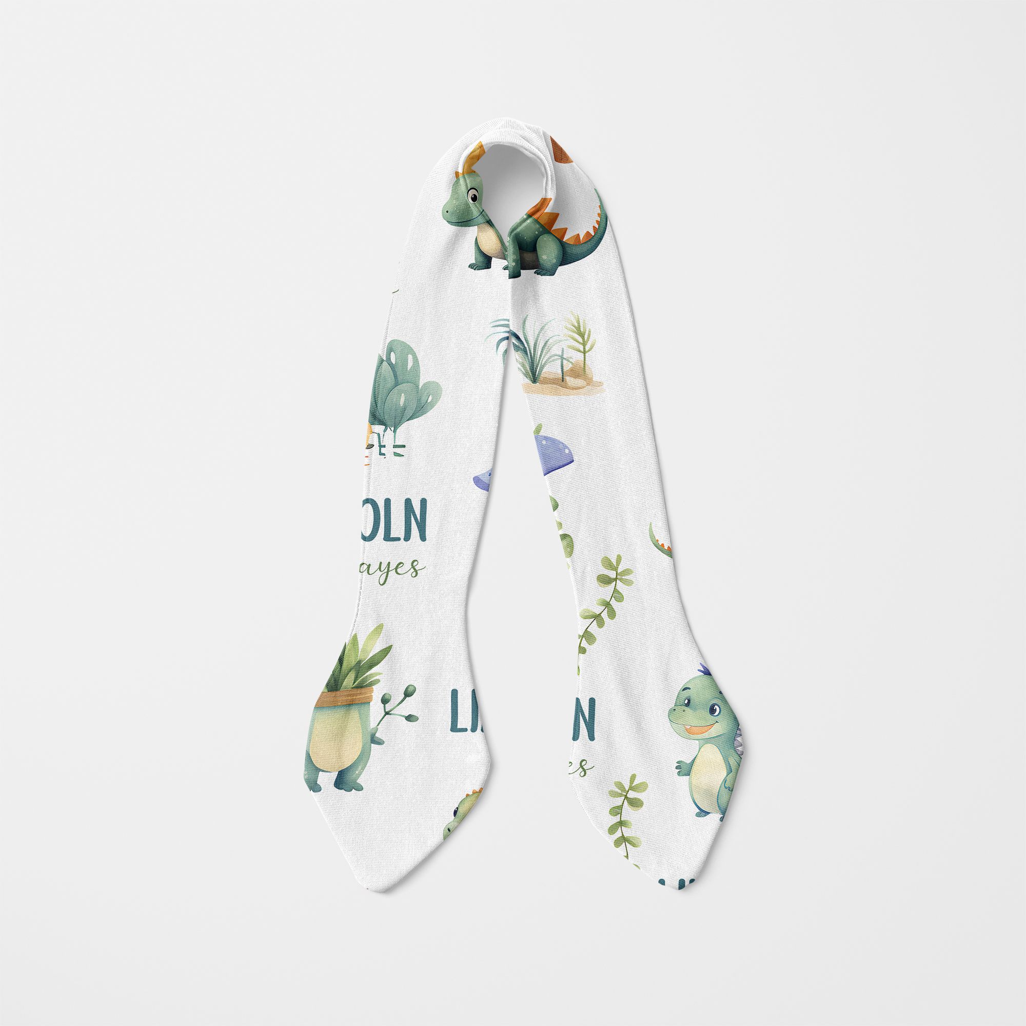 Personalized Knotted Headband in Dinosaur Boy